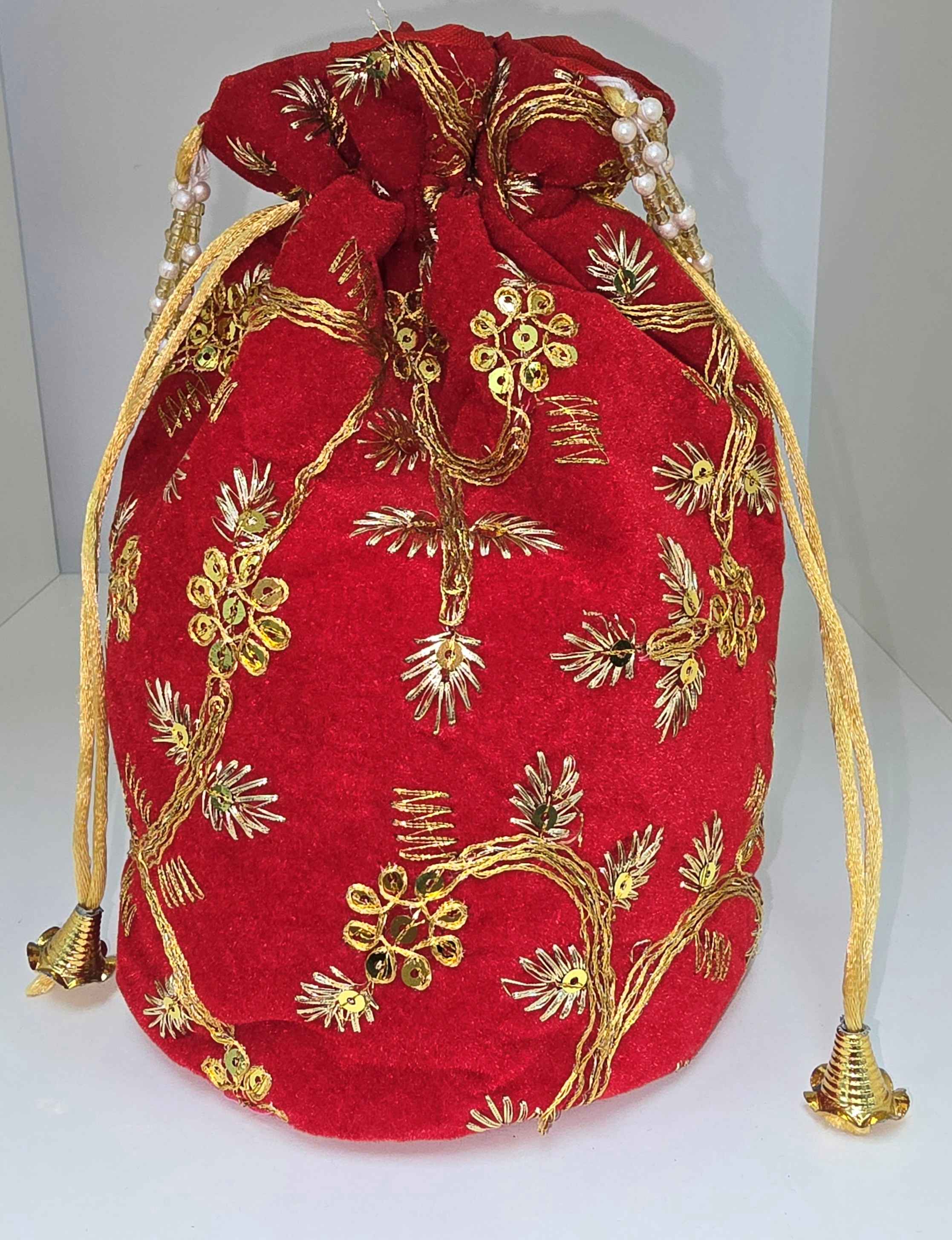 Embroidered Drawstring Potli Bag