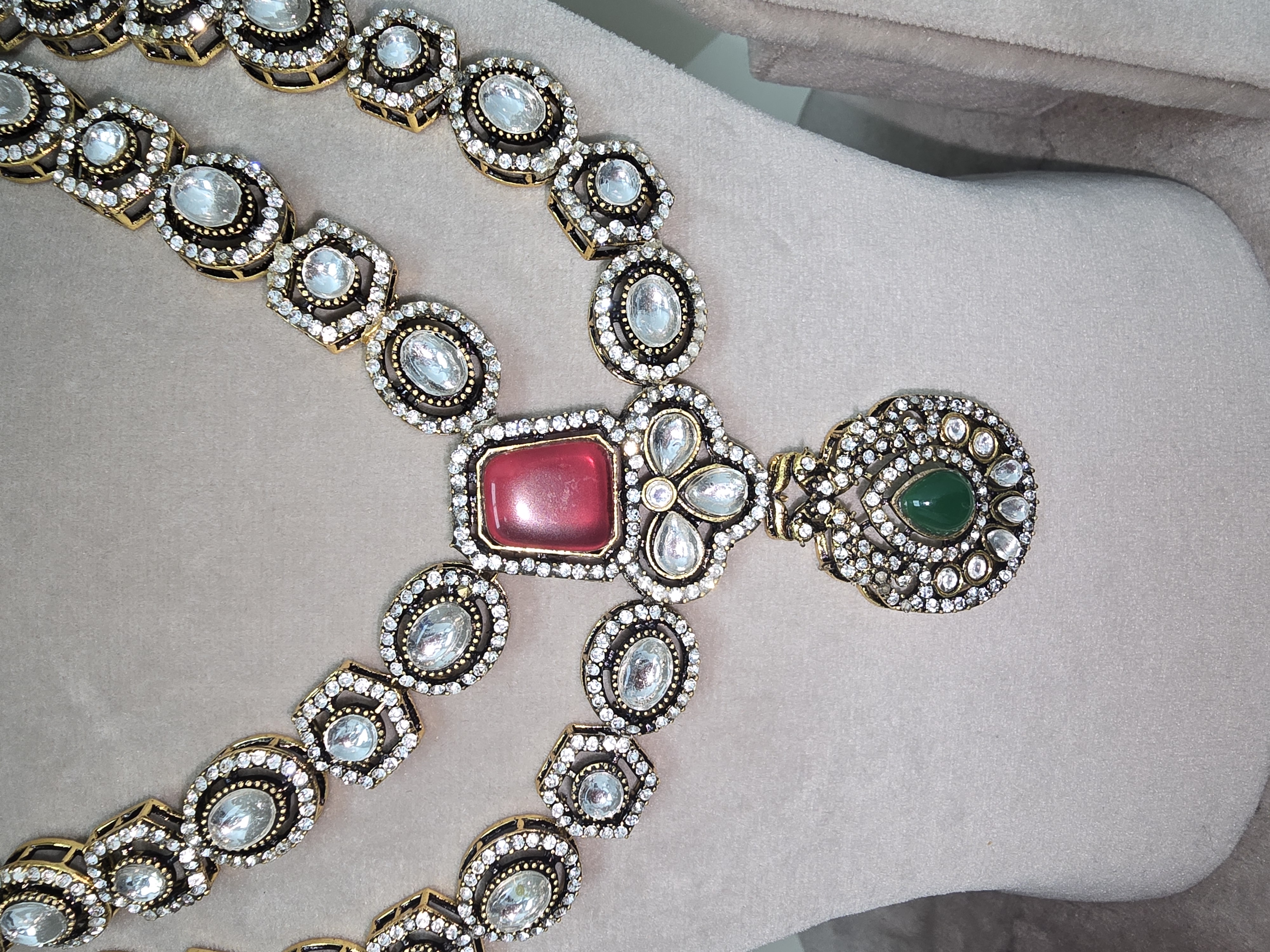 Elegant Gemstone Necklace & Earring Set