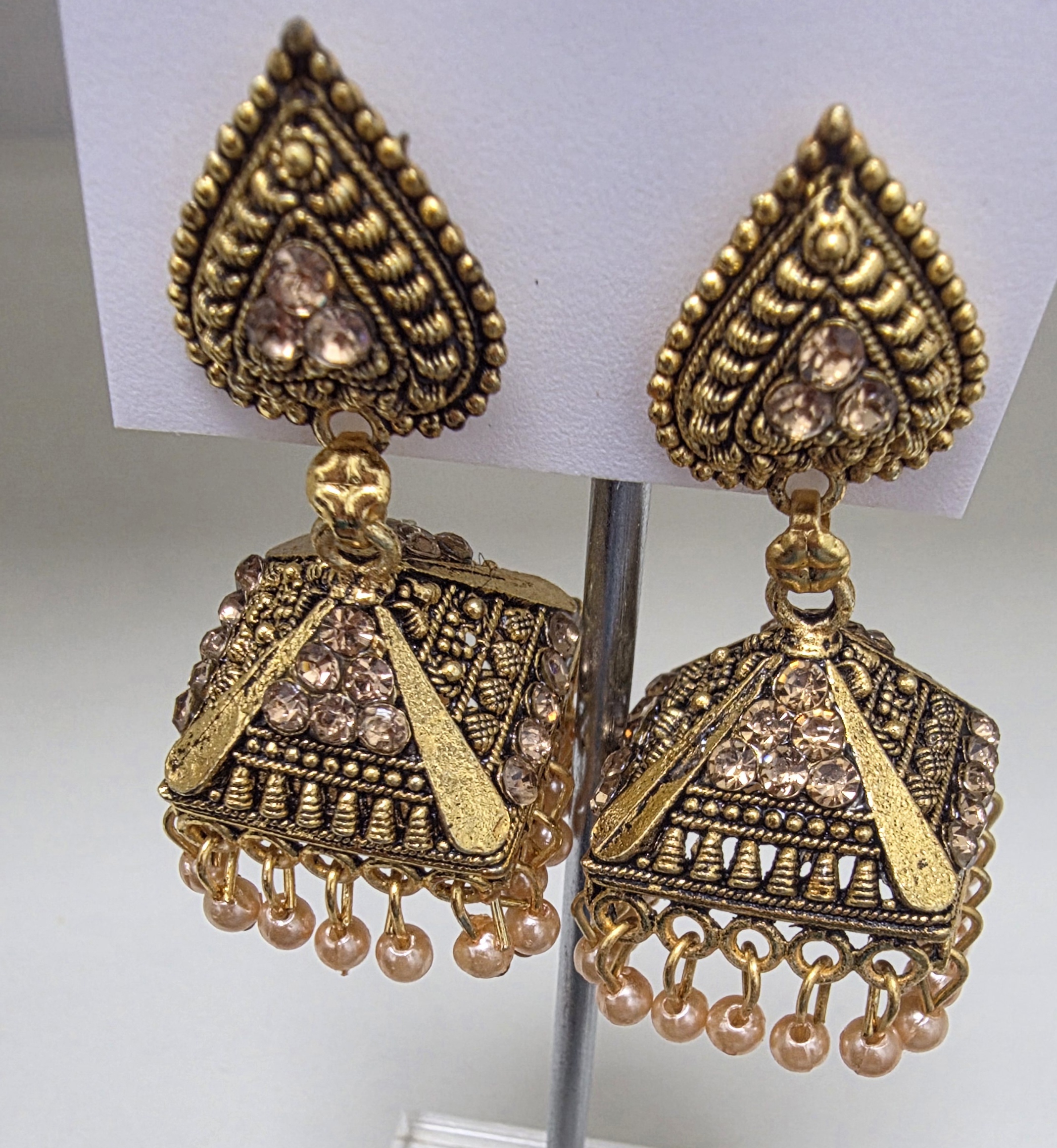 Antique Golden Jhumki Earrings