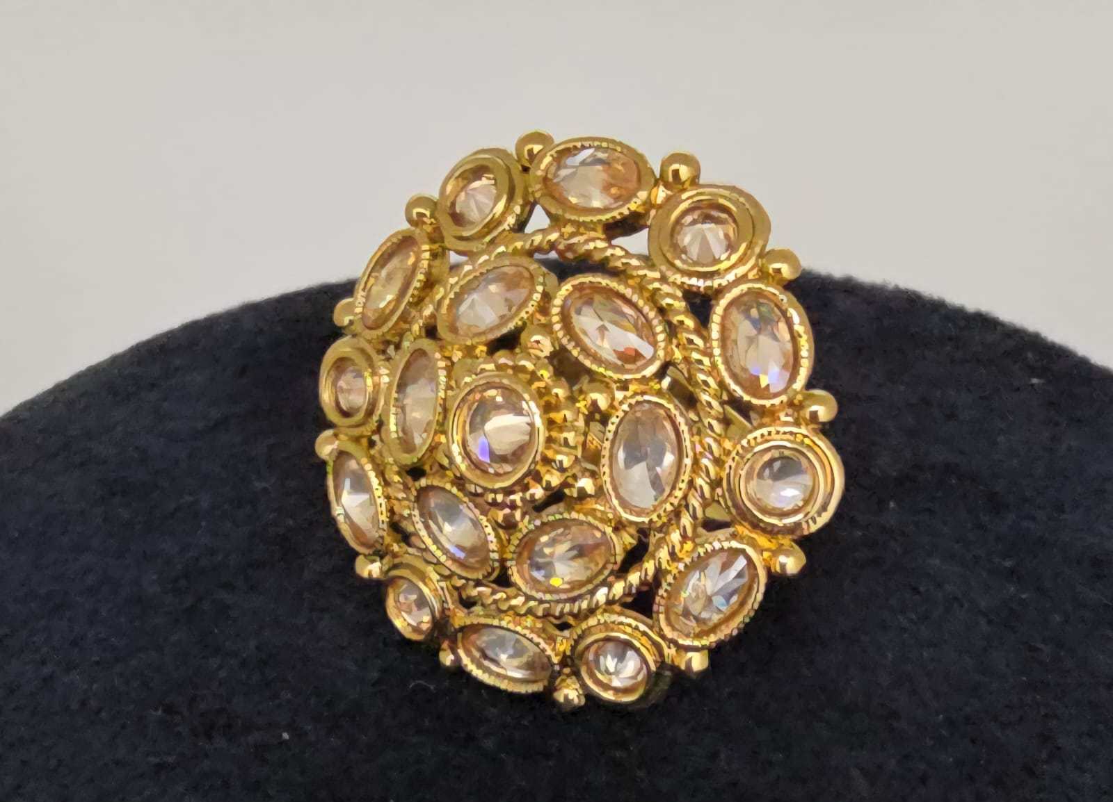 Antique Golden Kundan style Ring
