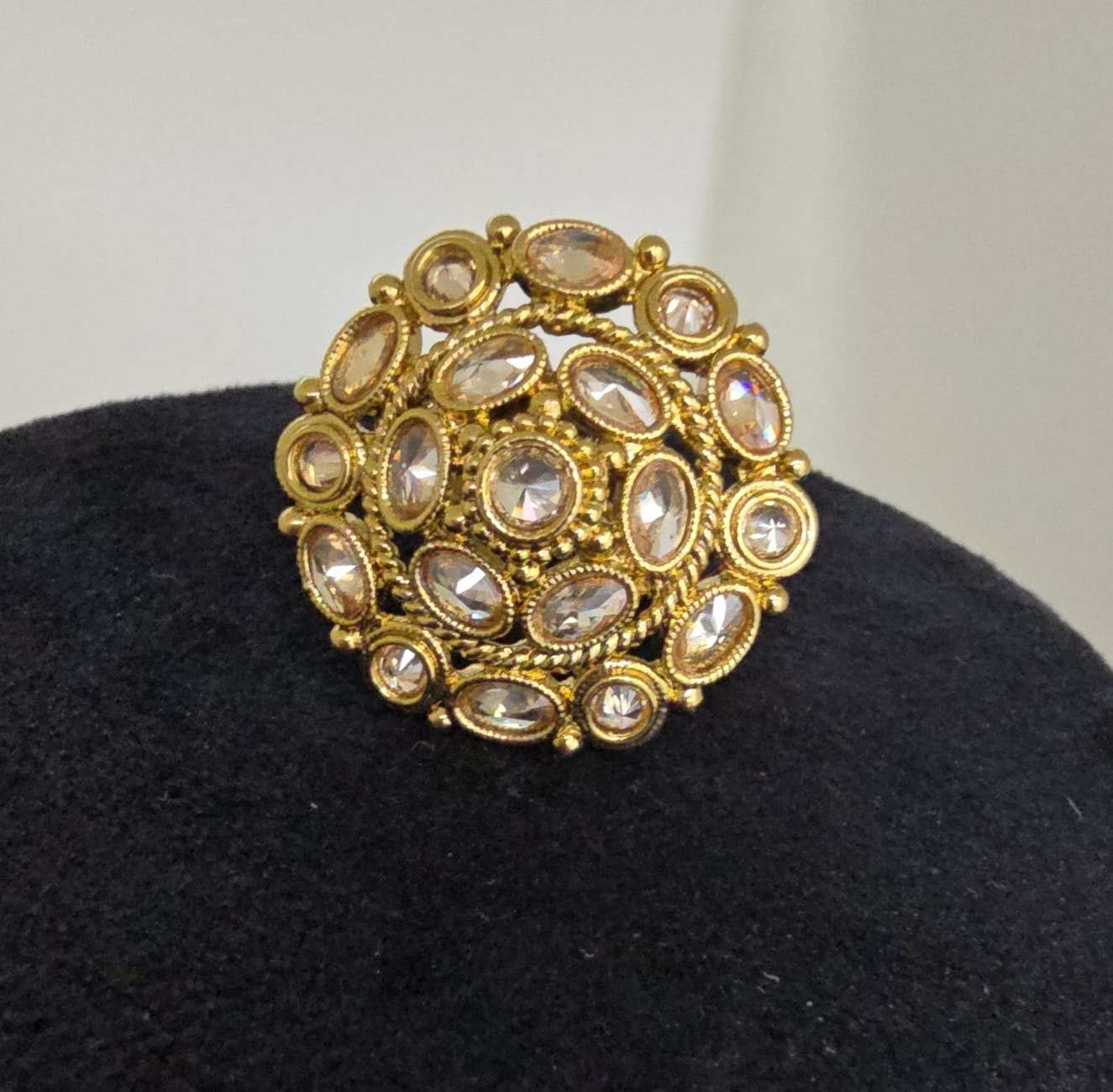 Antique Golden Kundan style Ring