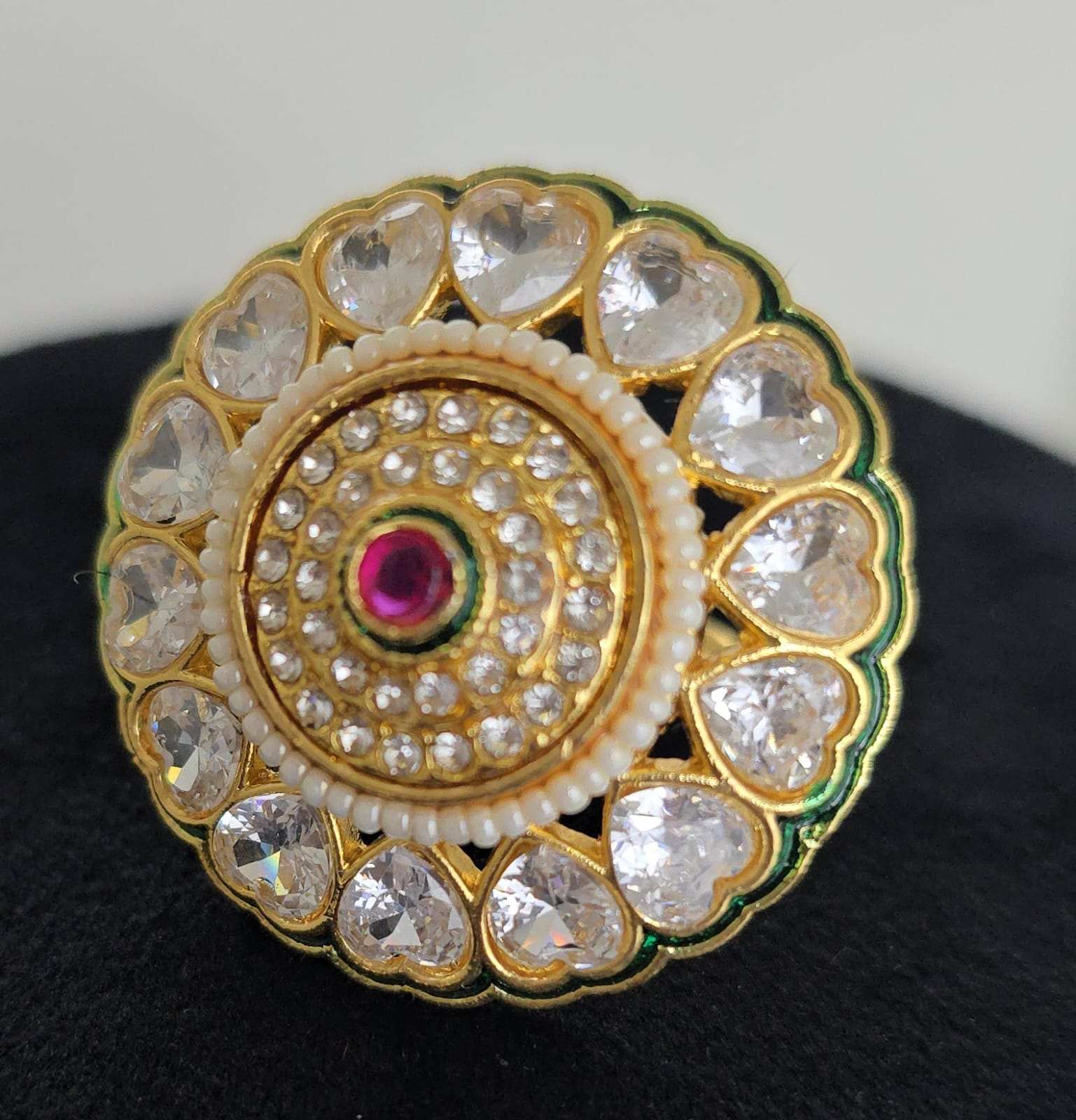 Traditional Kundan style Statement Ring