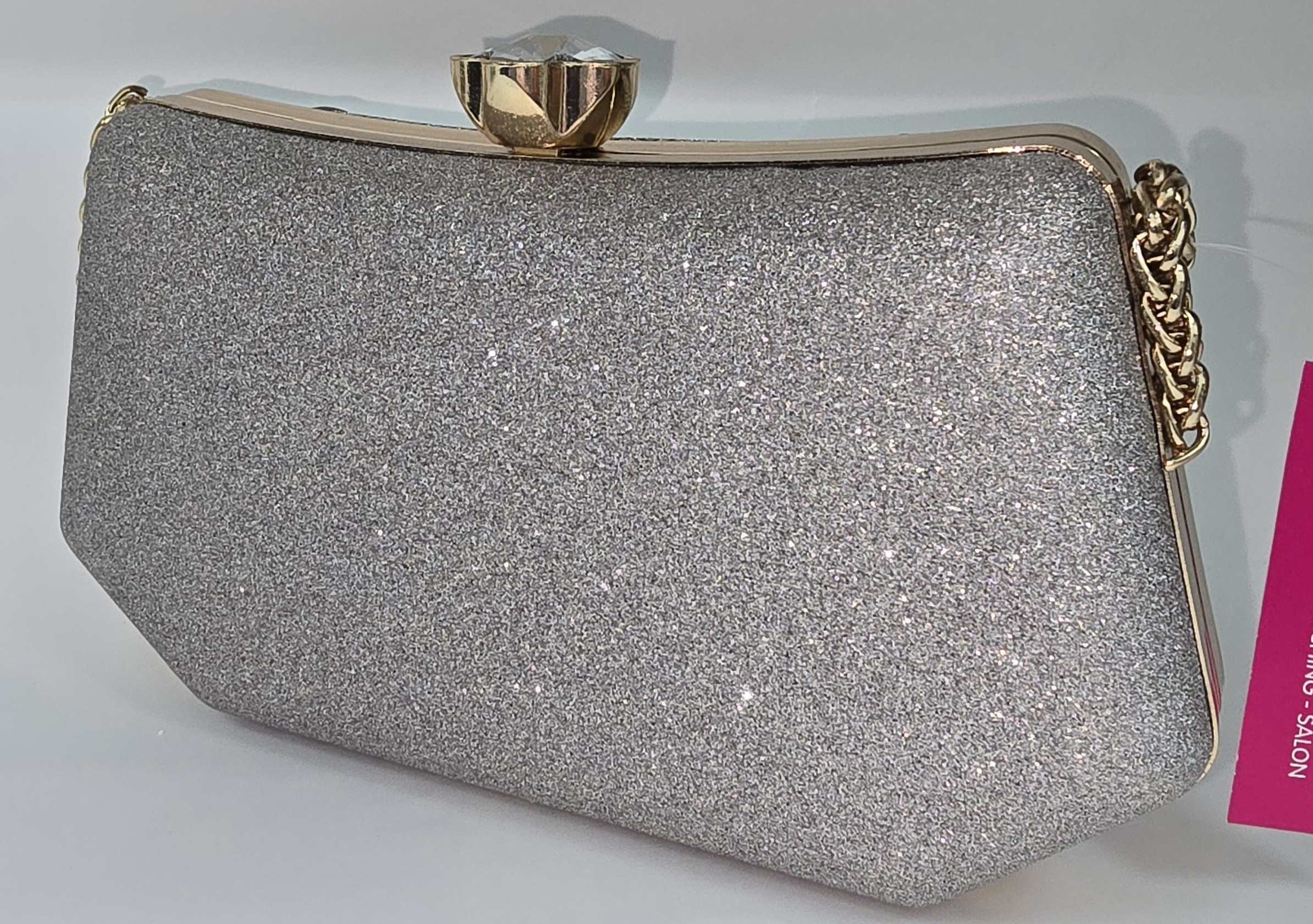 Glitter Silver Evening Clutch