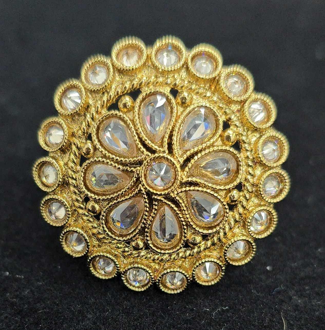 Kundan Floral style Statement Ring