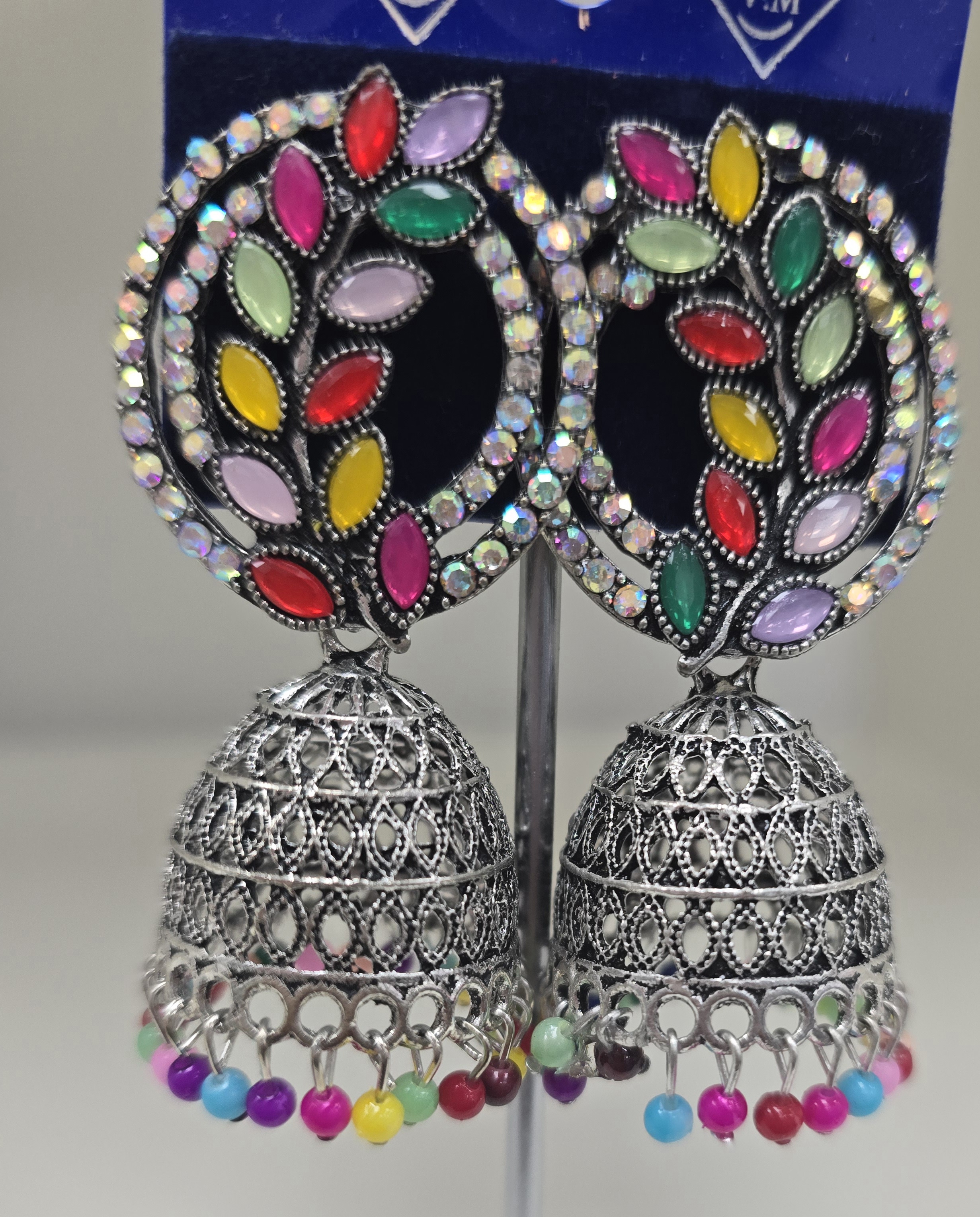 Oxidised Multicolor Statement Earrings in 4 designs