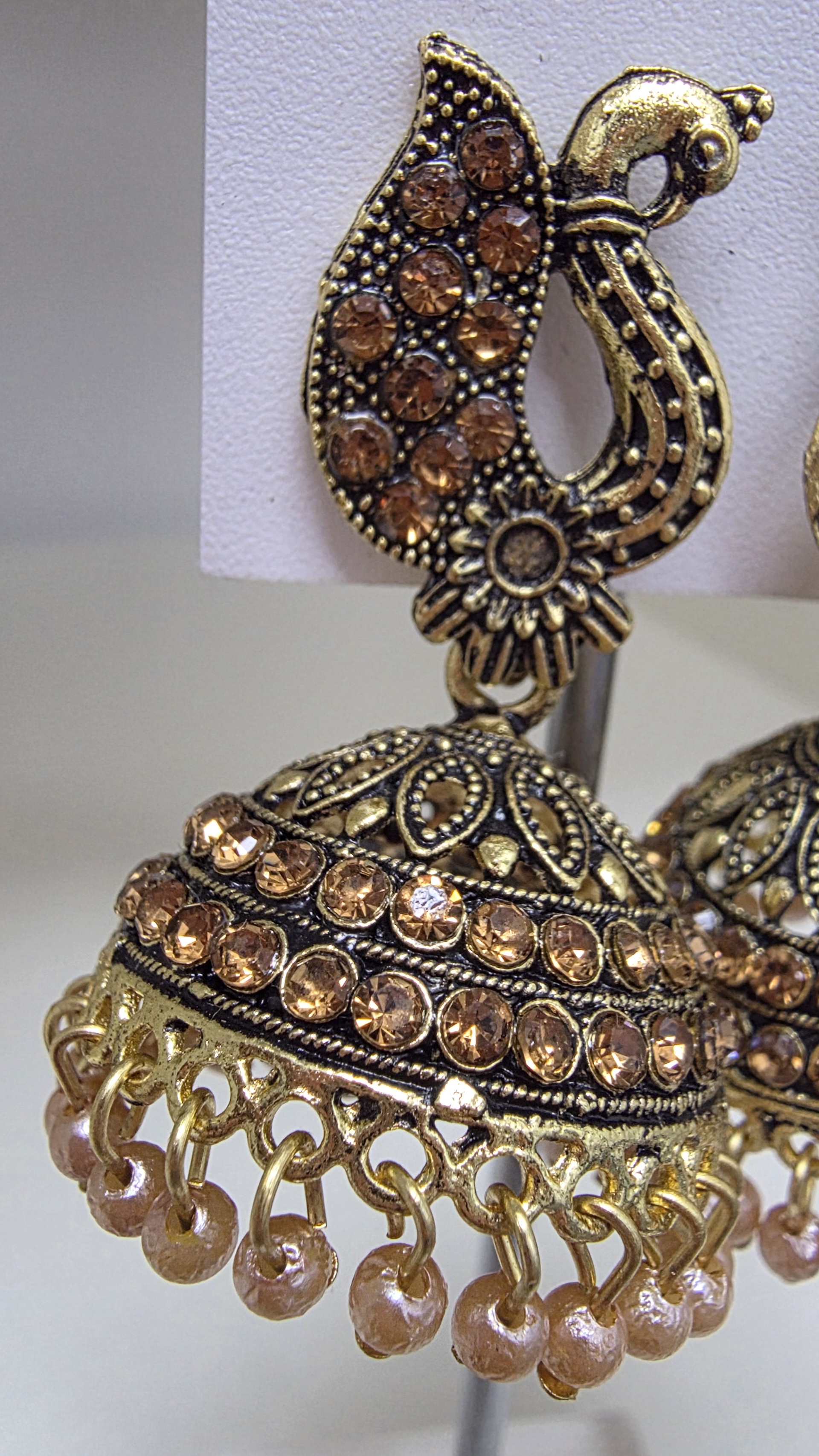 Antique Peacock Jhumki Earrings