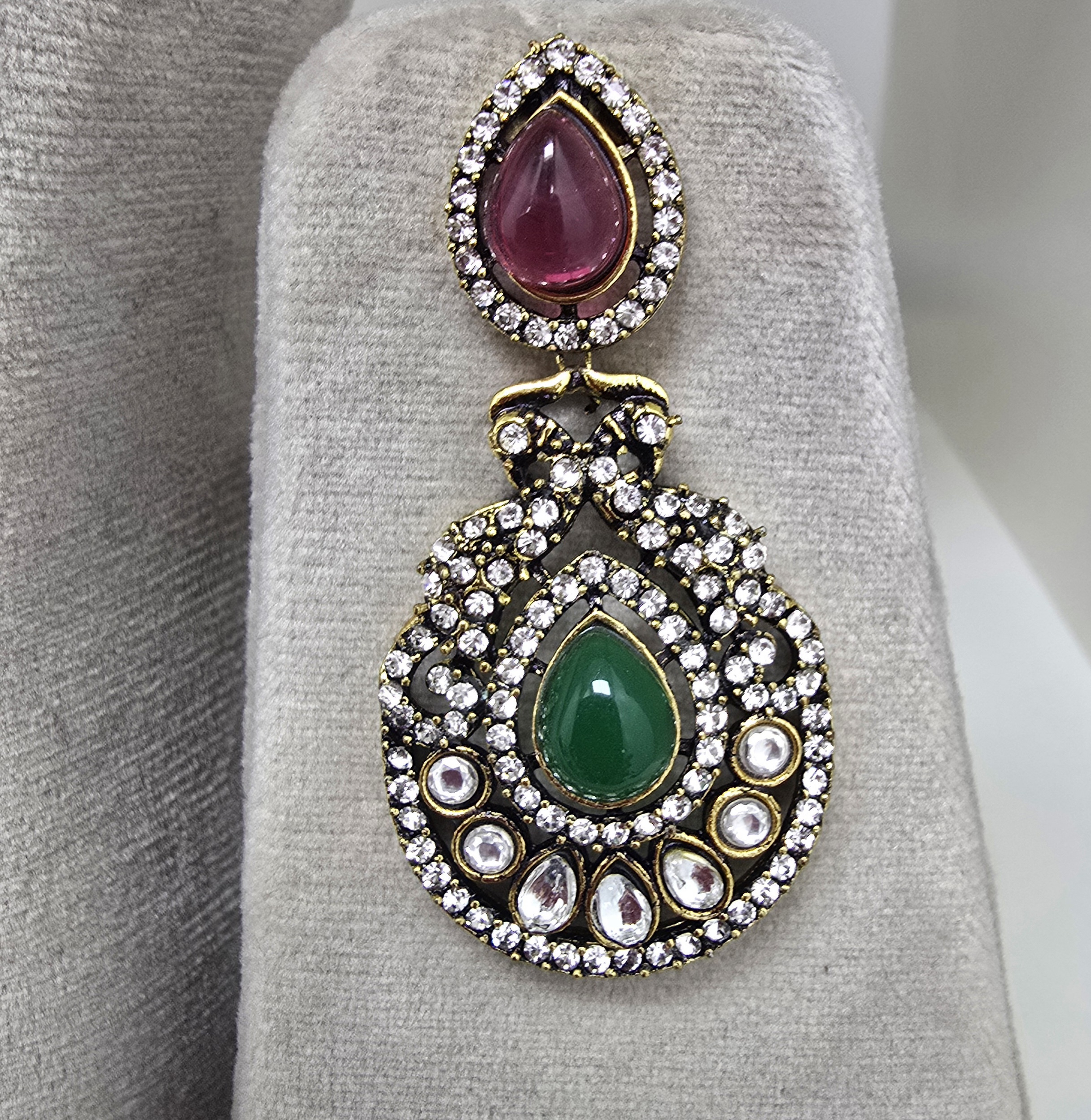 Elegant Gemstone Necklace & Earring Set