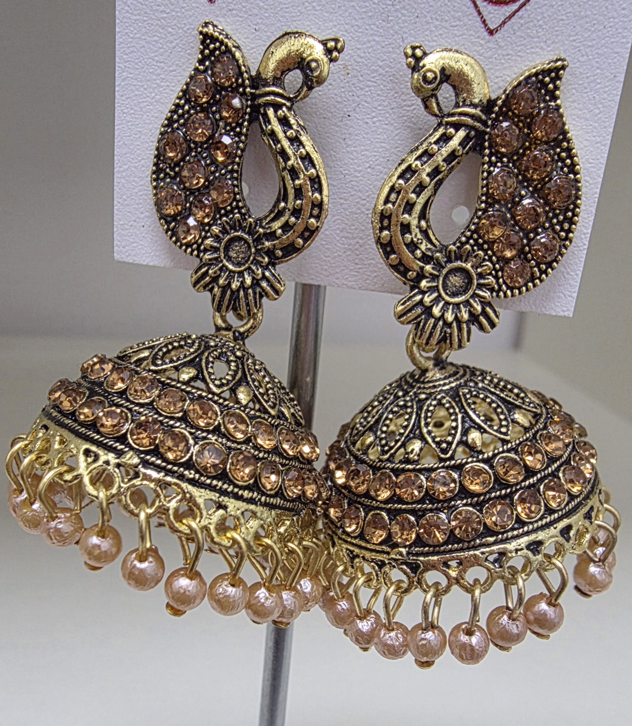 Antique Peacock Jhumki Earrings