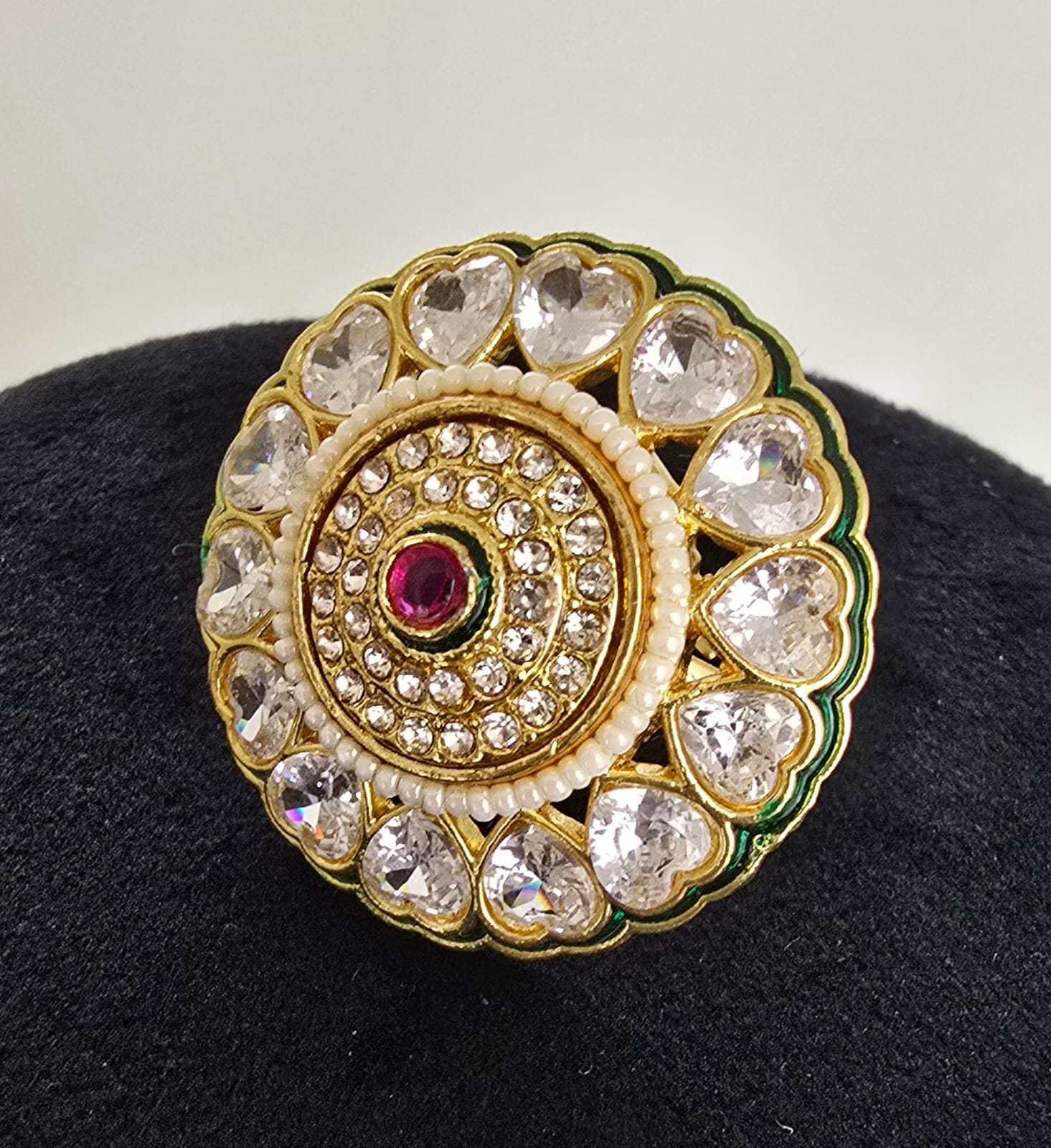 Traditional Kundan style Statement Ring
