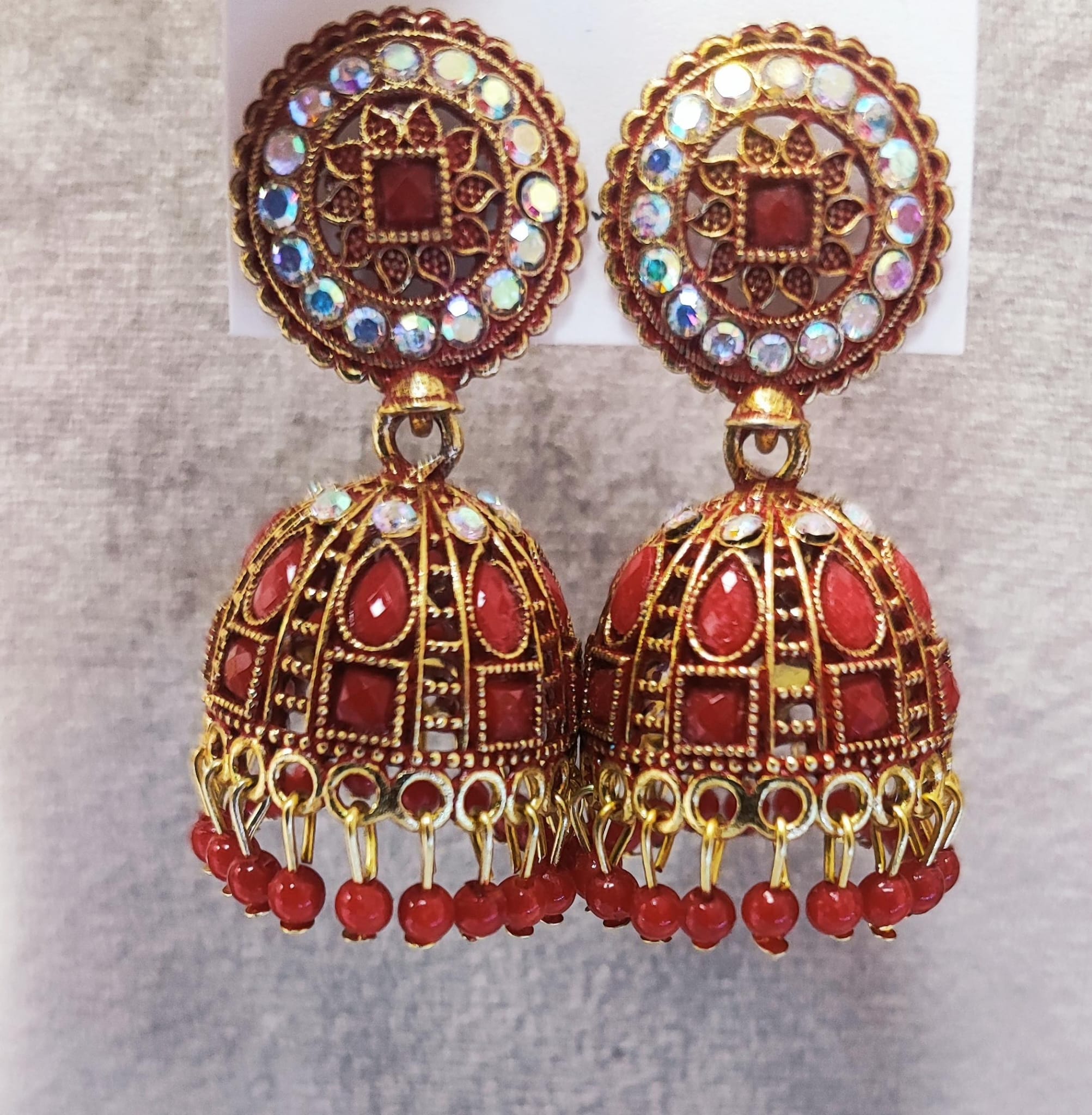 Emerald Jhumki Earrings