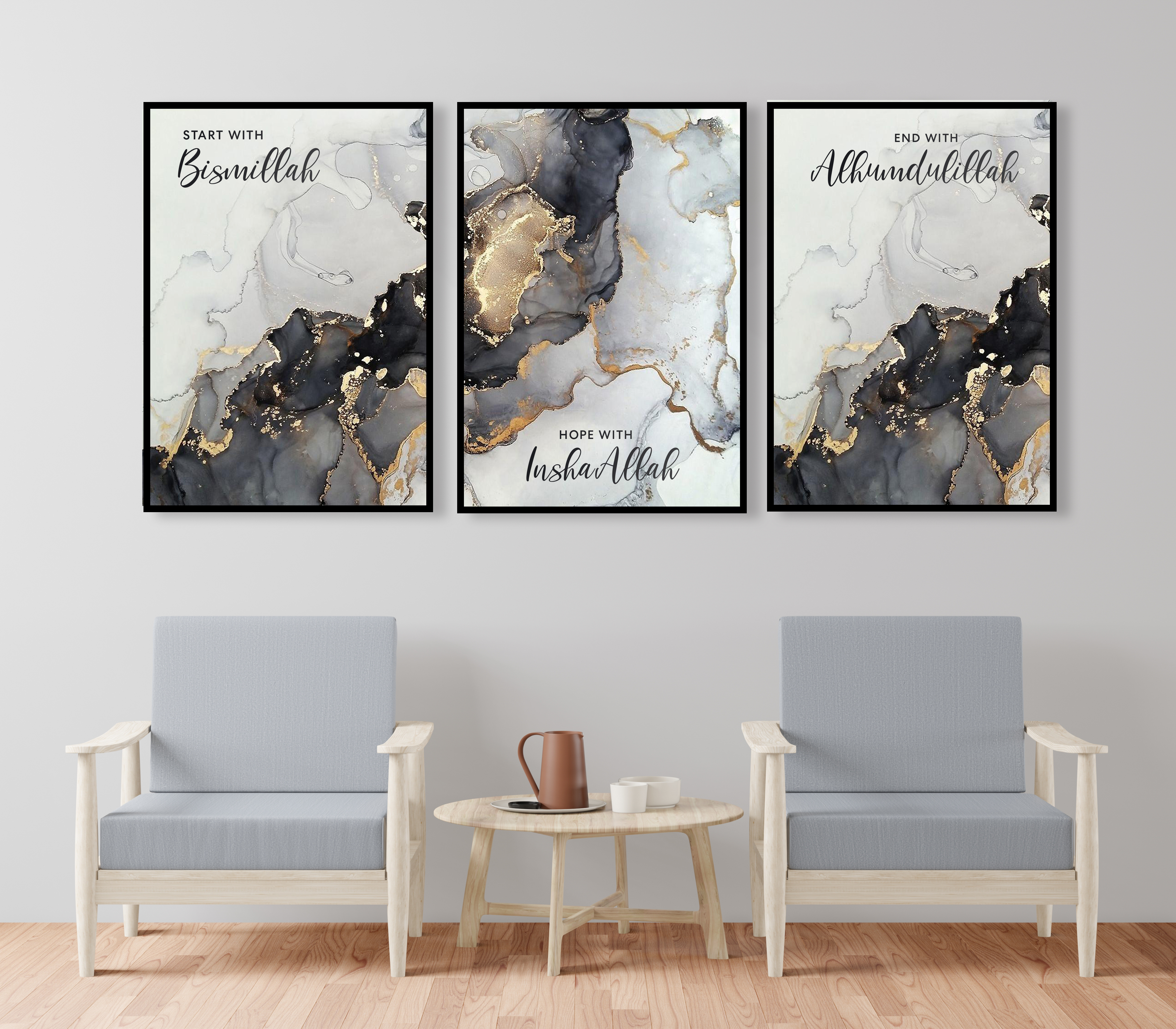 Daily Adhkar Calligraphy Wall Art Set
