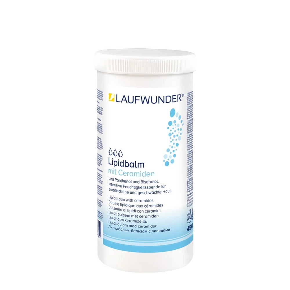 Laufwunder Lipidbalm, balzamas su lipidais, sausai ir jautriai pėdų odai, 450 ml (be dozatoriaus)