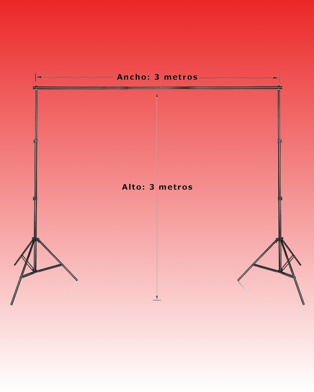 Estructura B017 para fondos, 3m x 3m, 4 secciones, aluminio