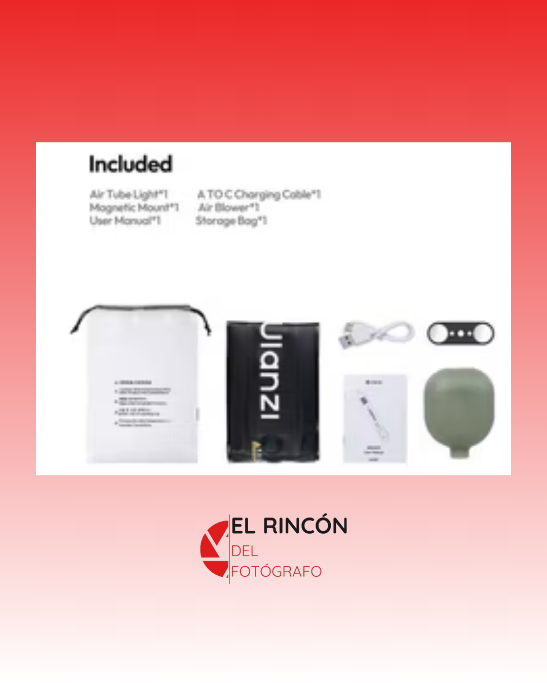 Tubo de Luz LED inflable Ulanzi UA20C RGB, 20watts, con batería