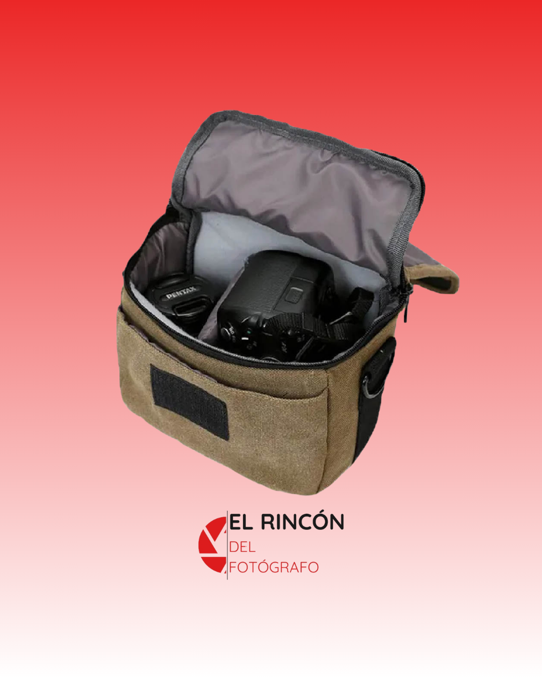 Bolso Retro Vintage, Pequeño y Portable Para Cámaras y lentes (Caqui)