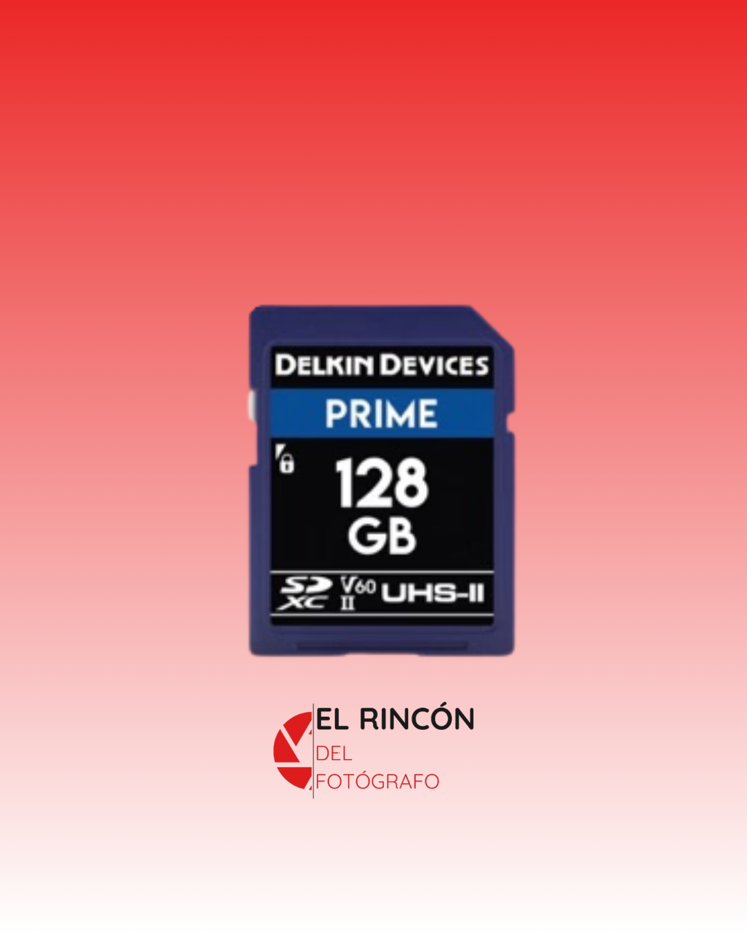 Memoria Delkin 128GB Prime SD 1900X UHS-II V60, U3, Class 10, 300 MB/s
