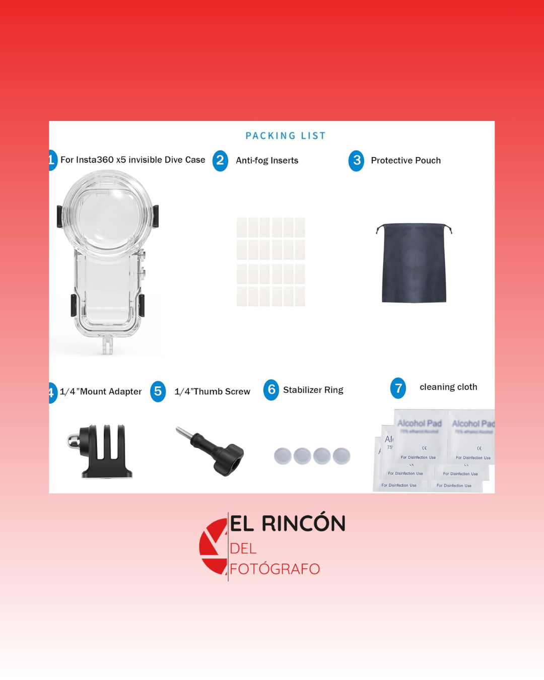 carcasa sumergible insta360 x5