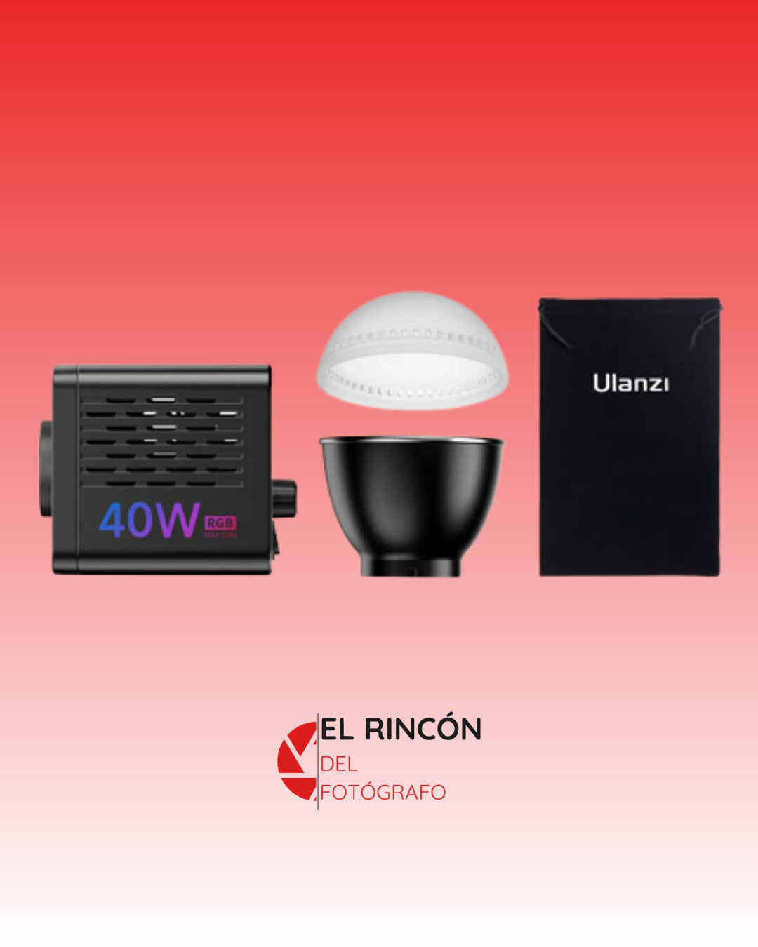 Led Ulanzi L024 RGB 40W con batería interna+ adaptador de poder L073