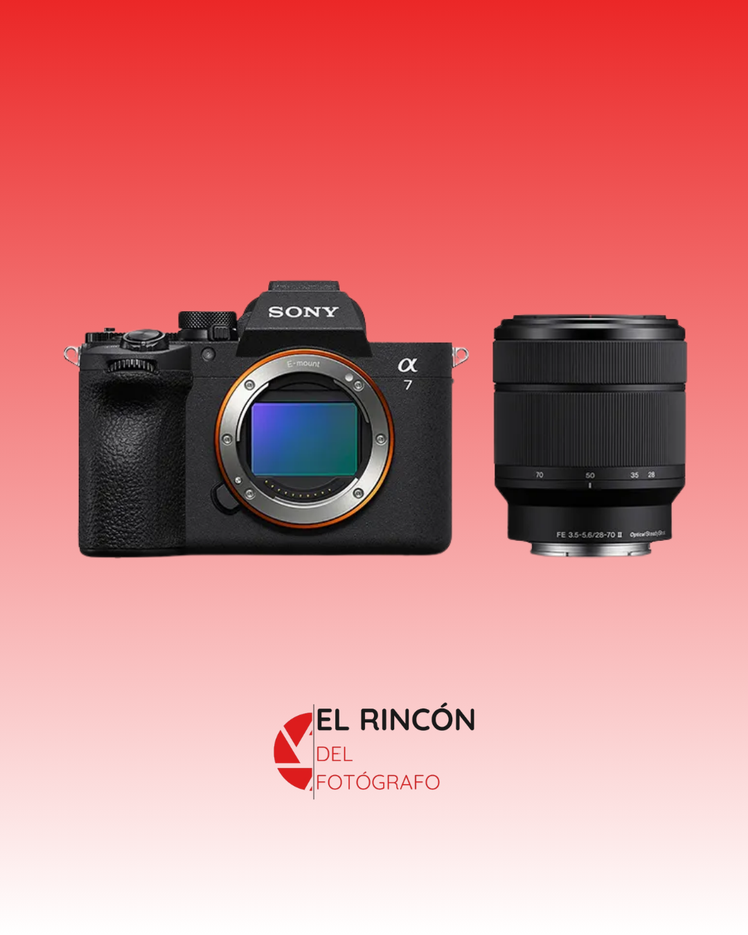Cámara híbrida full-frame a7 V | Cuerpo + lente de zoom de 28-70 mm 2da generación