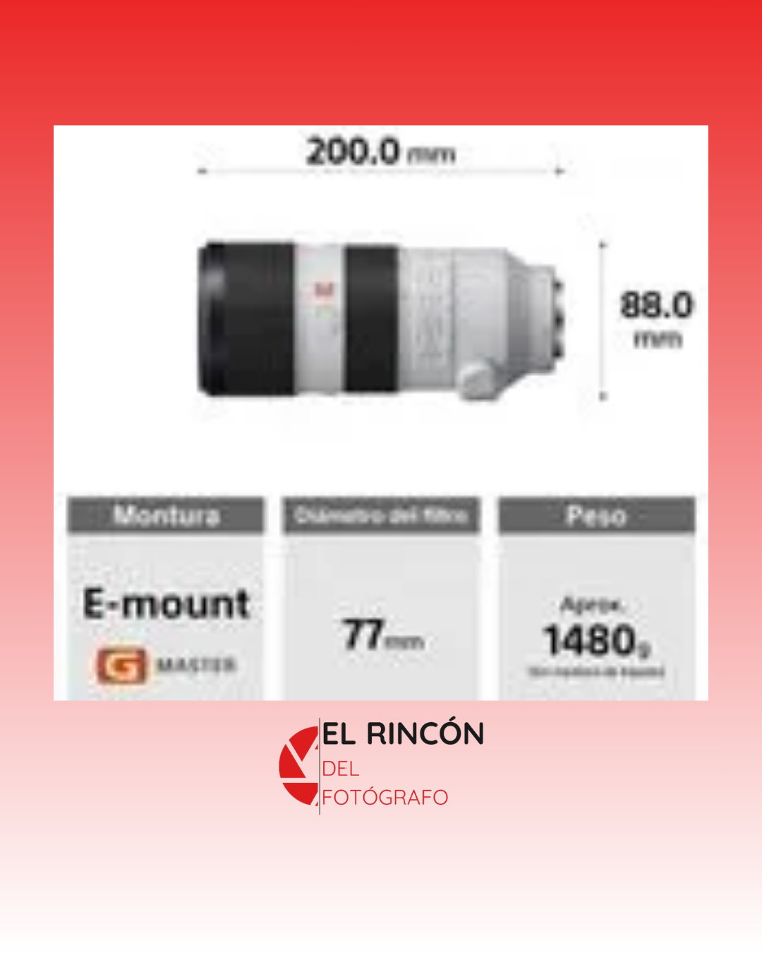 Lente Sony FE 70-200mm f/2.8 GM OSS