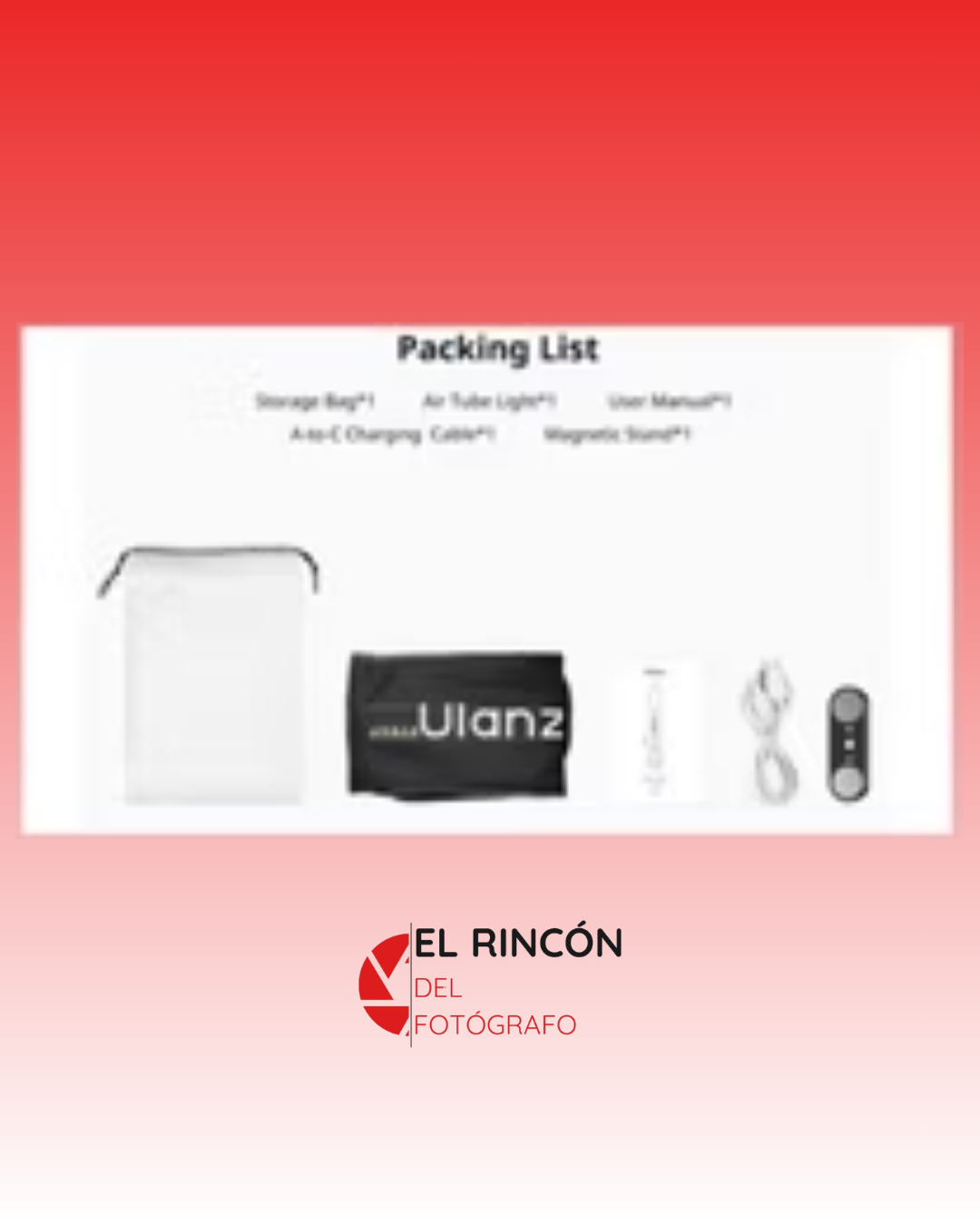 Tubo de Luz LED inflabe Ulanzi UA20 bicolor de 20watts, con batería