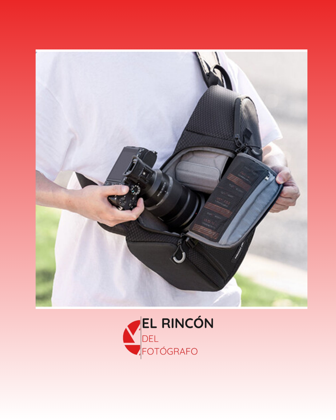 Mochila cruzada K&F Concept Beta Messenger, Negra, 10 litros