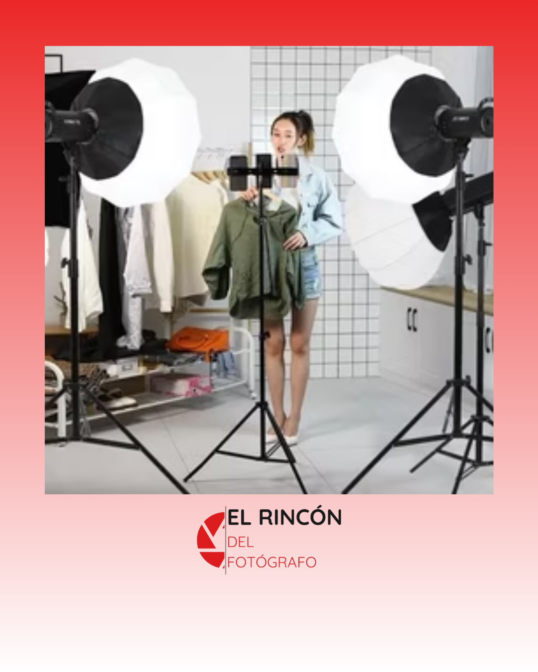 Kit Iluminador YQ-T150 Softbox Soporte Fotos Videos Profesionales Negro Blanco Frío