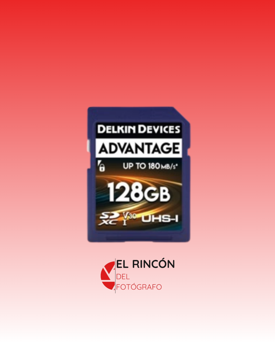 Memoria SD Delkin Devices 128 GB ADVANTAGE UHS-I SDXC, V30, U3, Class 10, 180MB/s