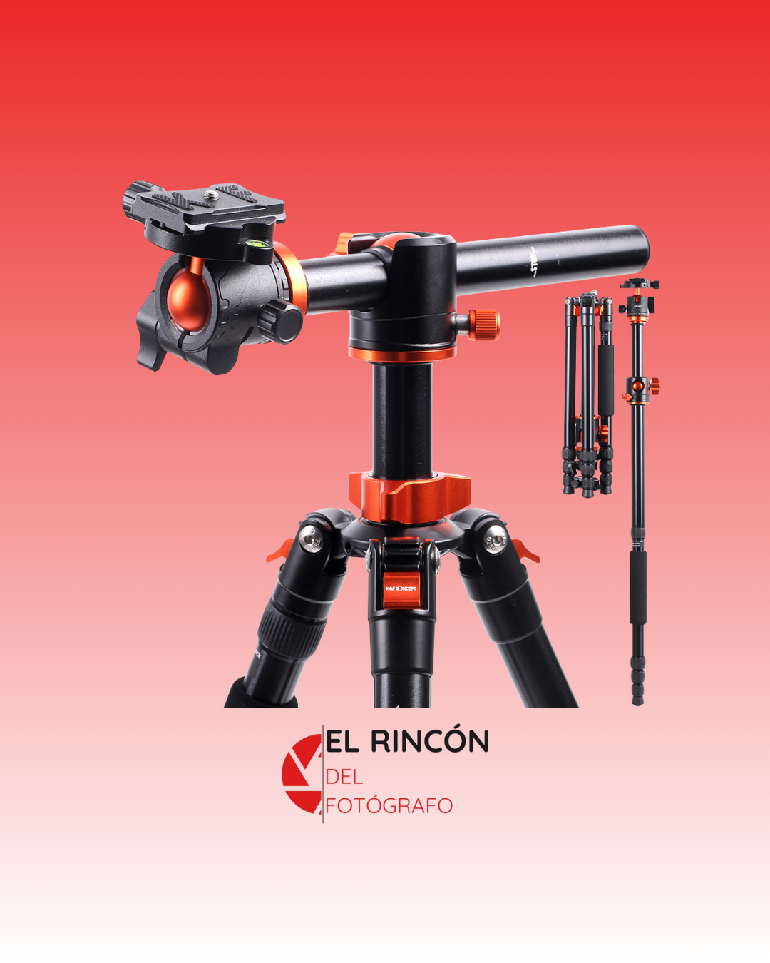 Trípode Monopod Cenital K&F Concept T254A4 + BH-28L, 185cm, 10kg