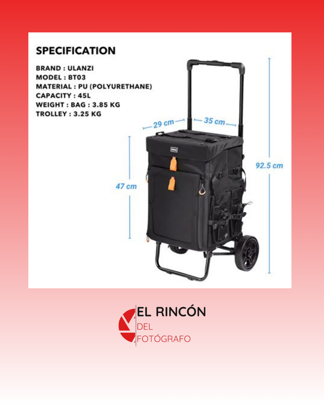 Maleta con Ruedas Ulanzi B003 Rolling para equipos fotográficos y video