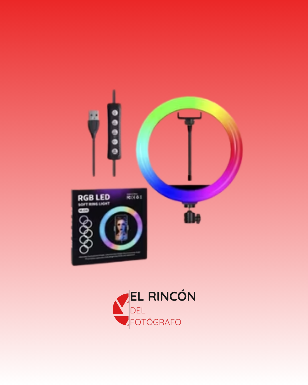 Aro de luz RGB de 10 pulgadas