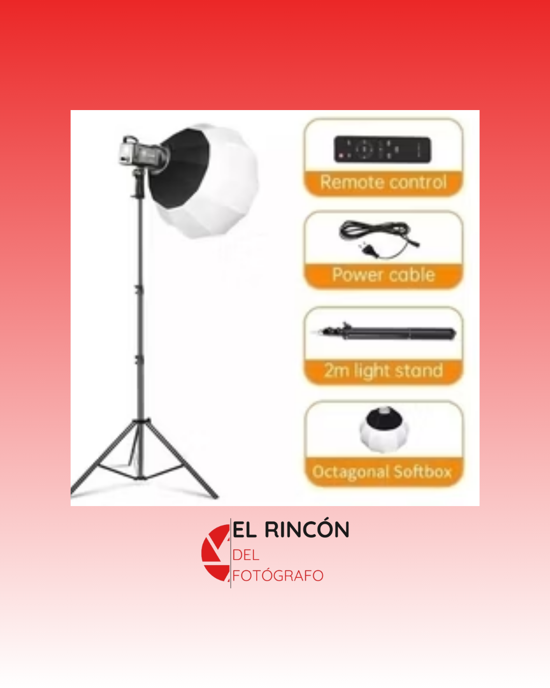 Kit Iluminador YQ-T150 Softbox Soporte Fotos Videos Profesionales Negro Blanco Frío