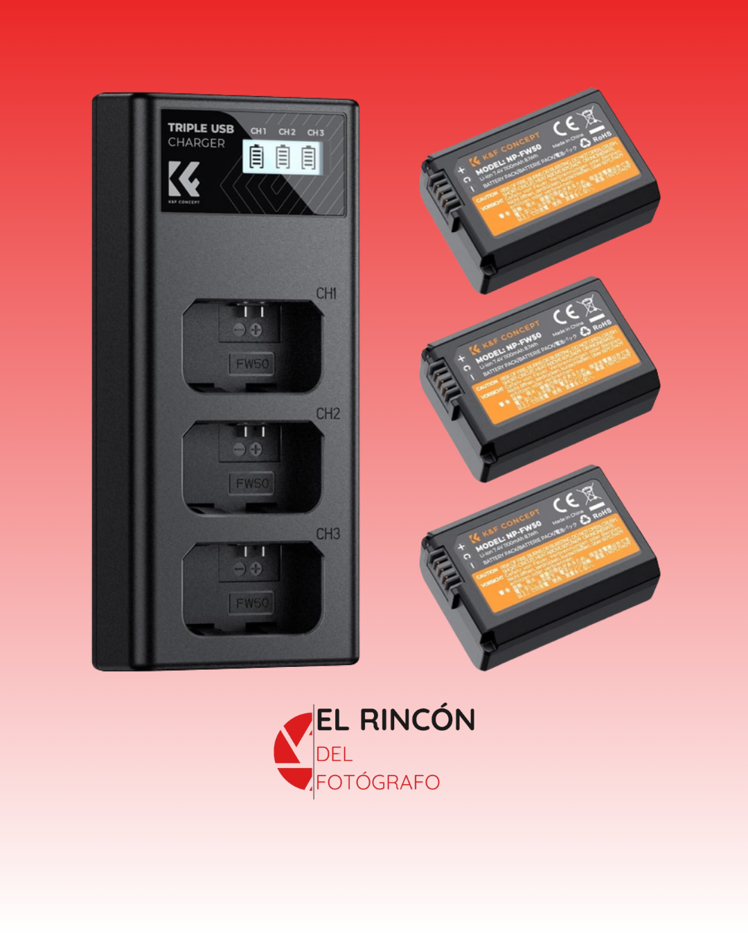 K&F CONCEPT Combo baterías NP-FW50