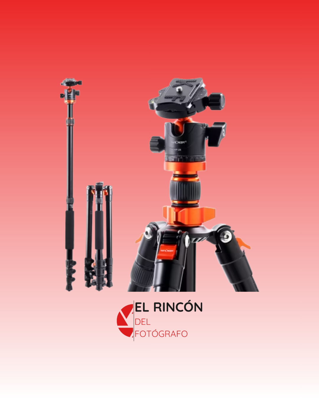 Trípode Monopod K&F Concept K254A3, 175cm, 10kg. 