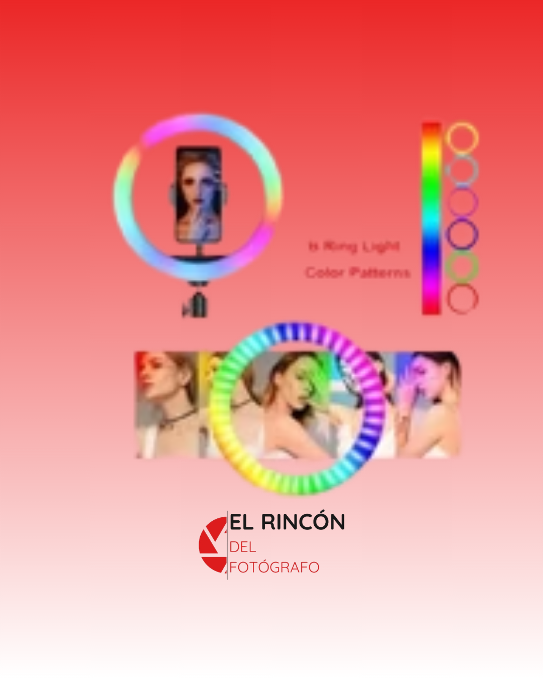 Aro de luz RGB de 10 pulgadas