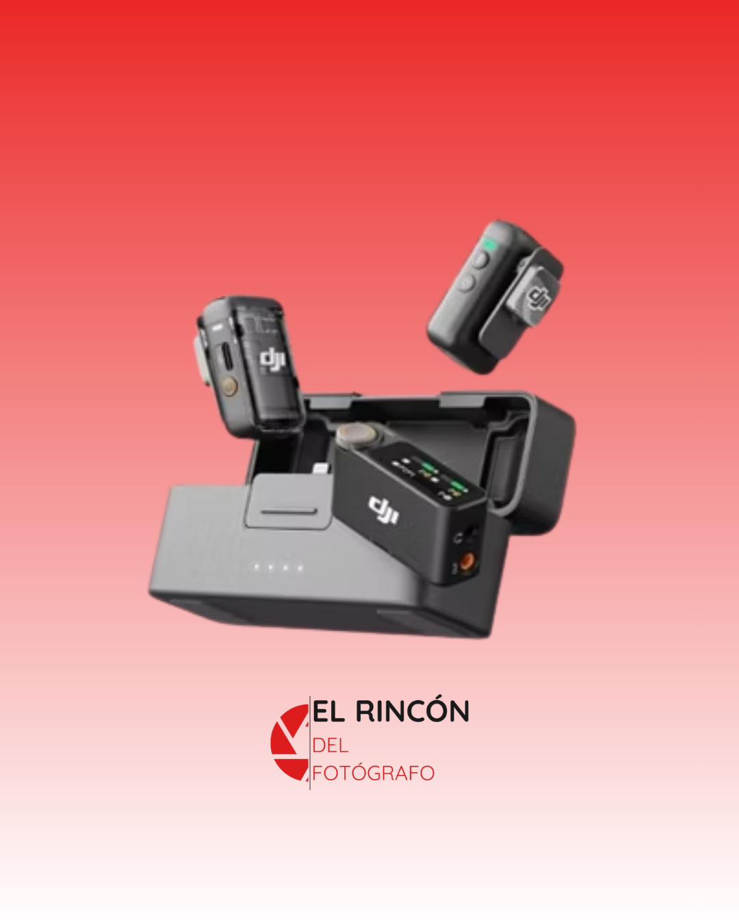 Micrófono DJI Mic 2 Sistema/grabador de micrófono digital inalámbrico compacto para 2 personas para cámara y teléfono inteligente (2,4 GHz)