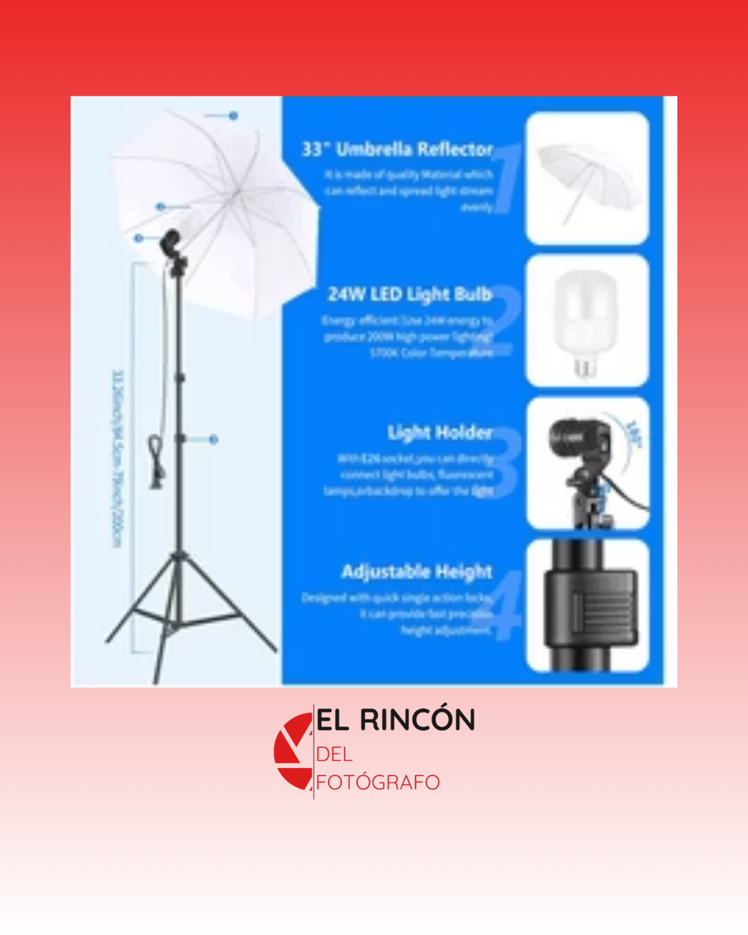 Kit completo de estudio fotográfico NEEWER NK100 (Sin Estructura)