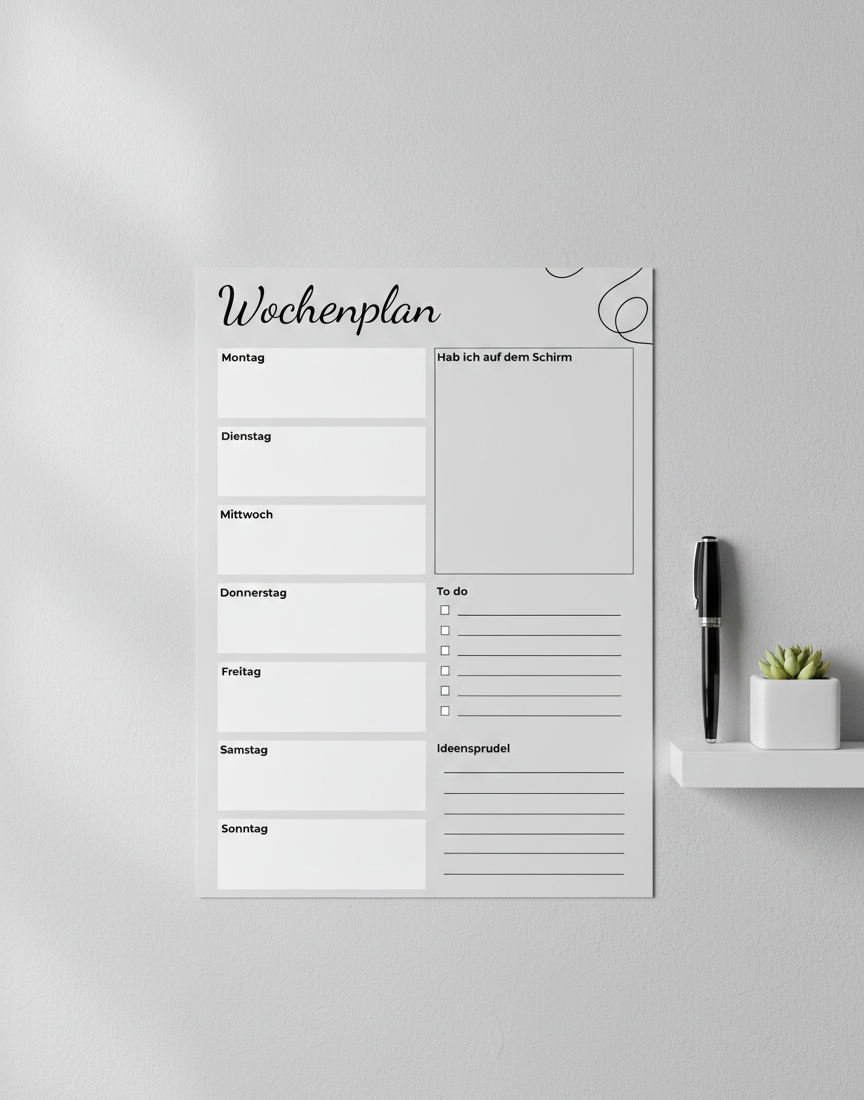 Digitaler Wochenplan - A4