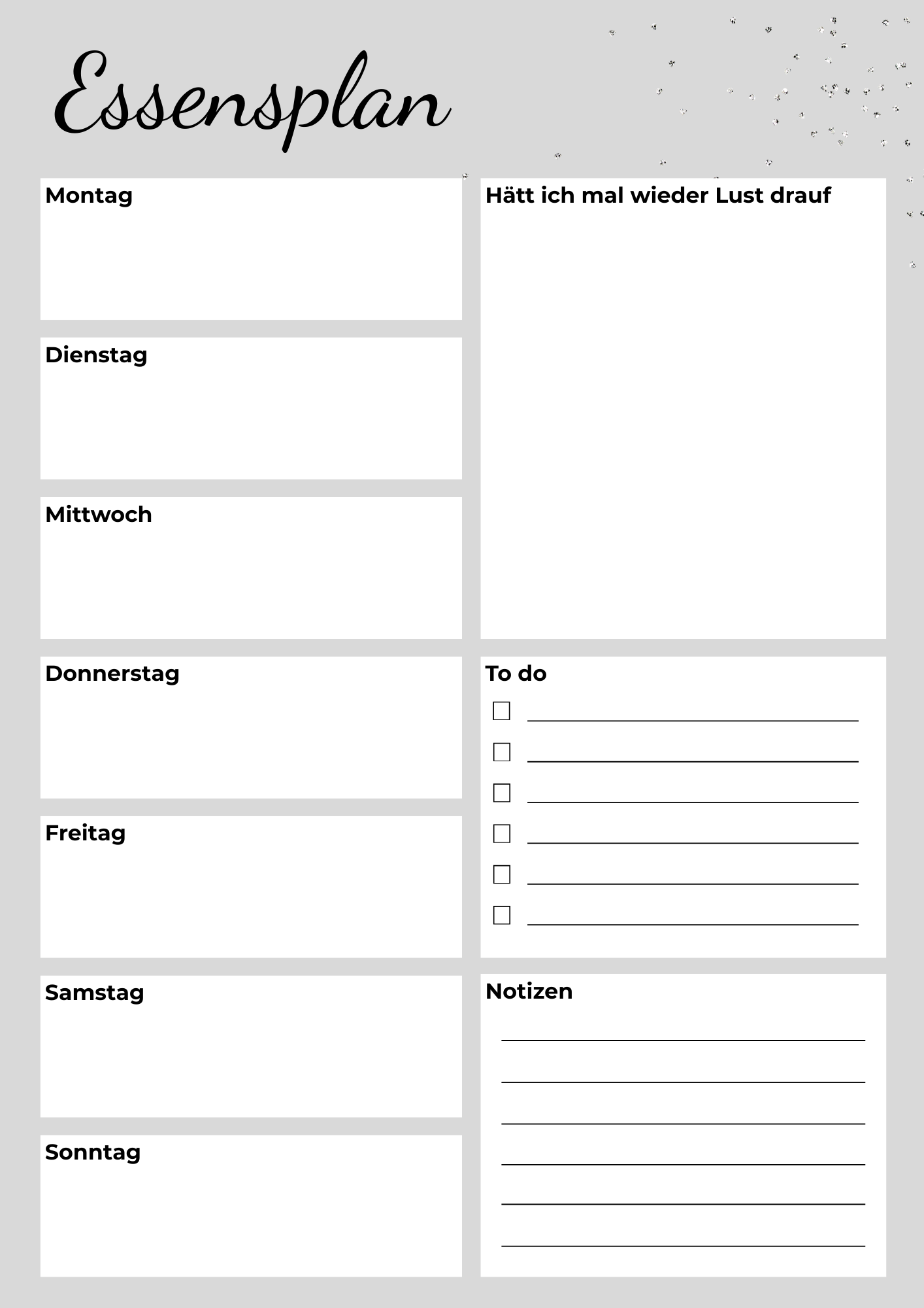 Digitaler Essensplan