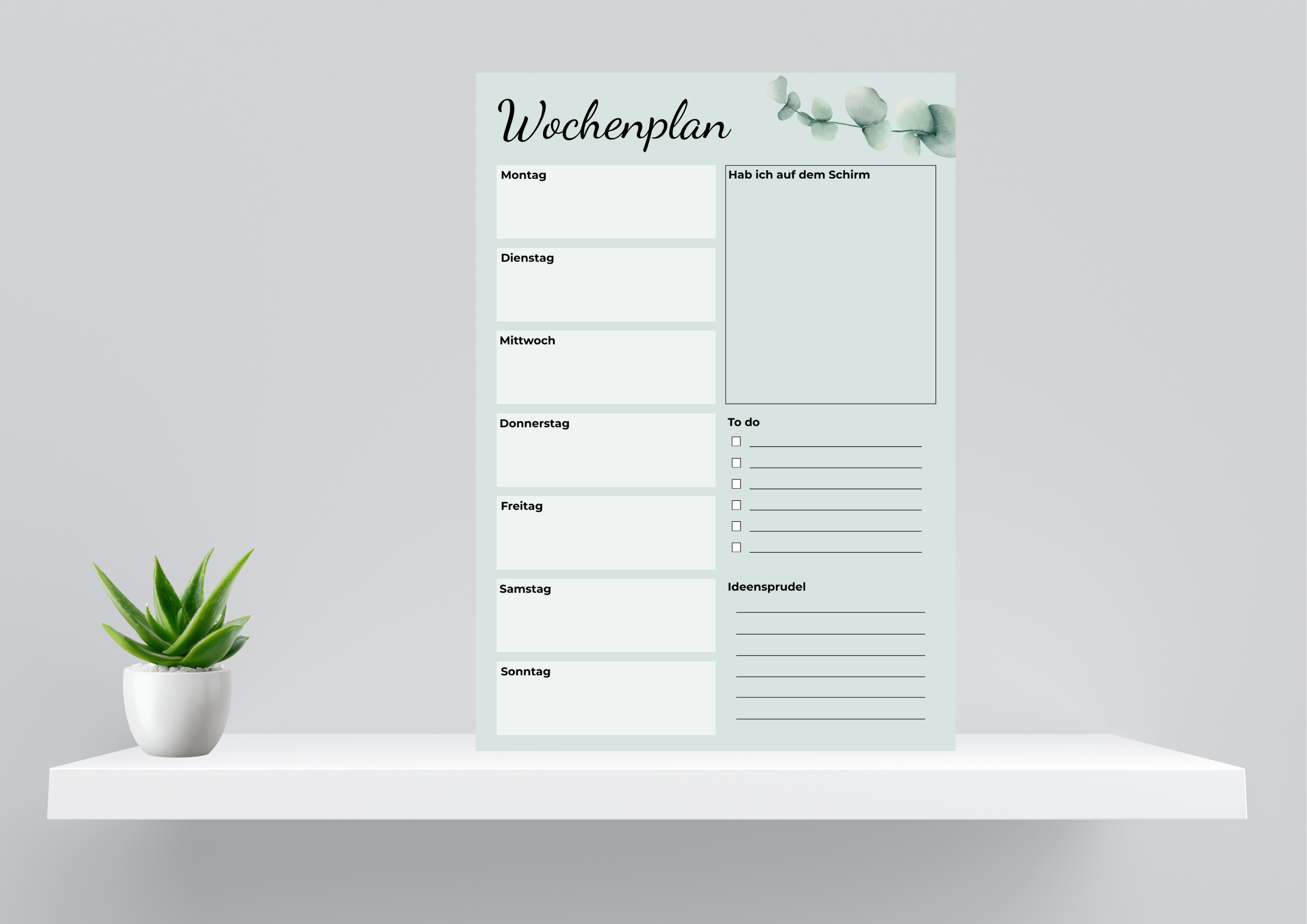 Digitaler Wochenplan - A4