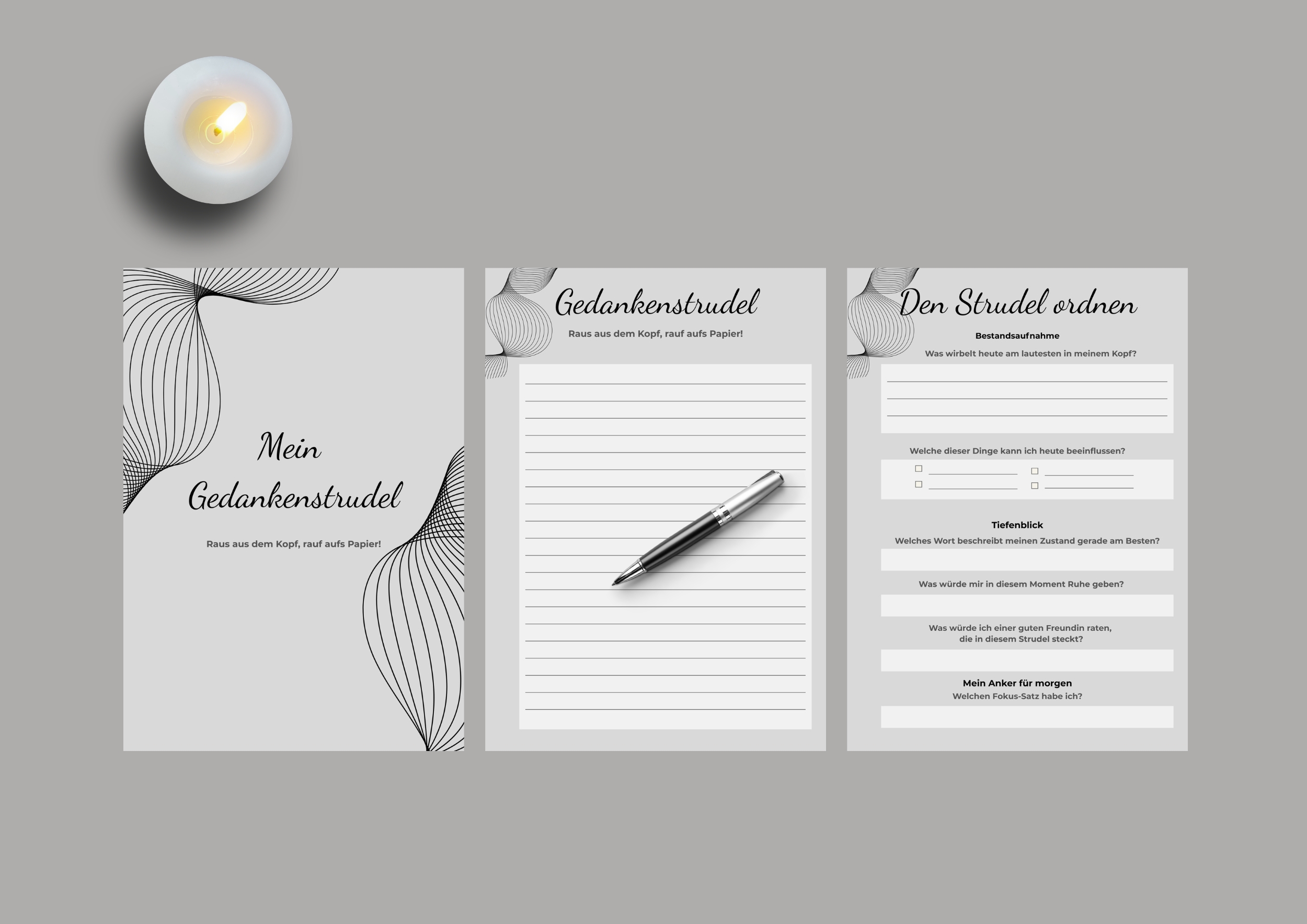 Mein Gedankenstrudel - digitales 3-teiliges Tagebuch