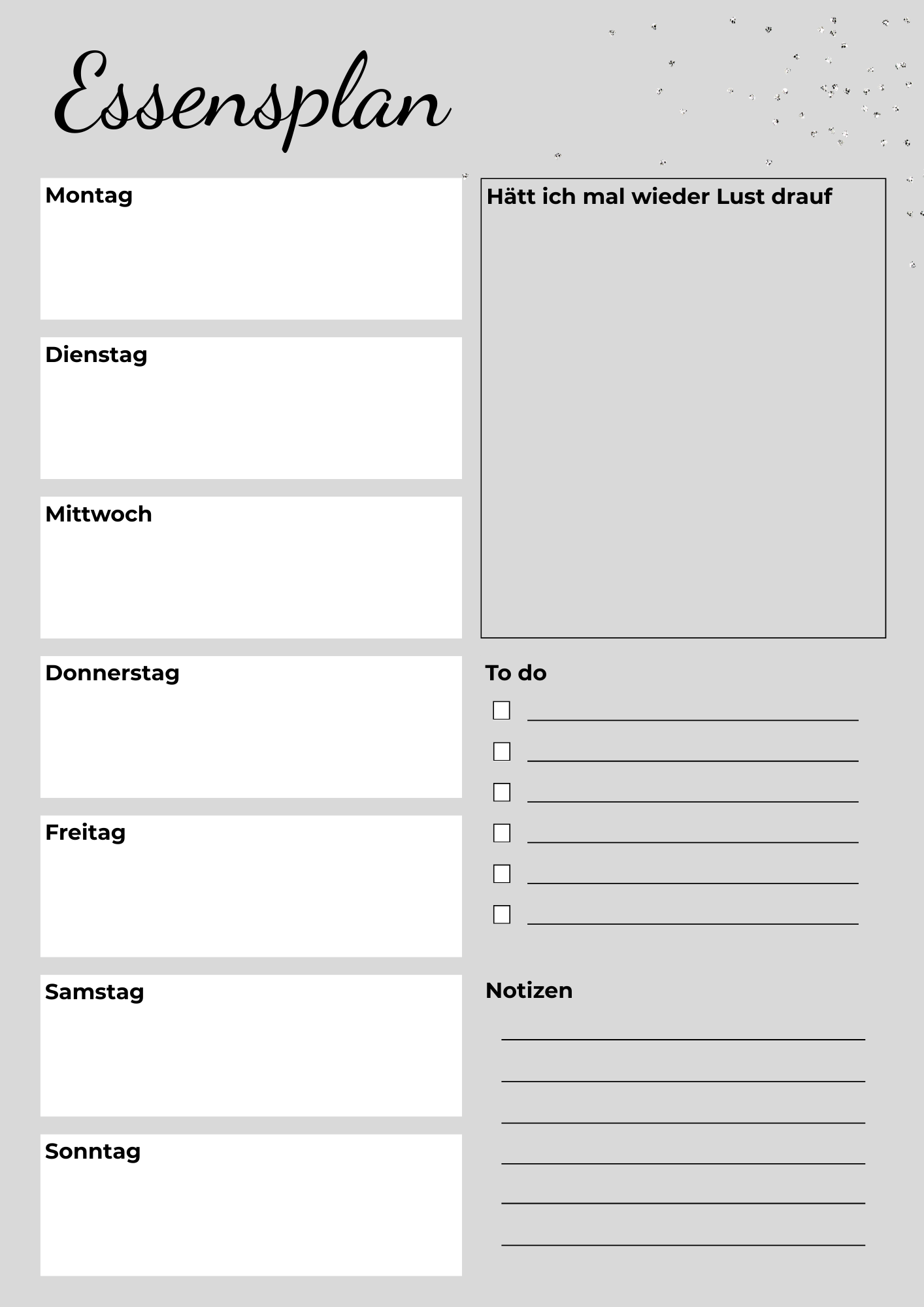 Digitaler Essensplan