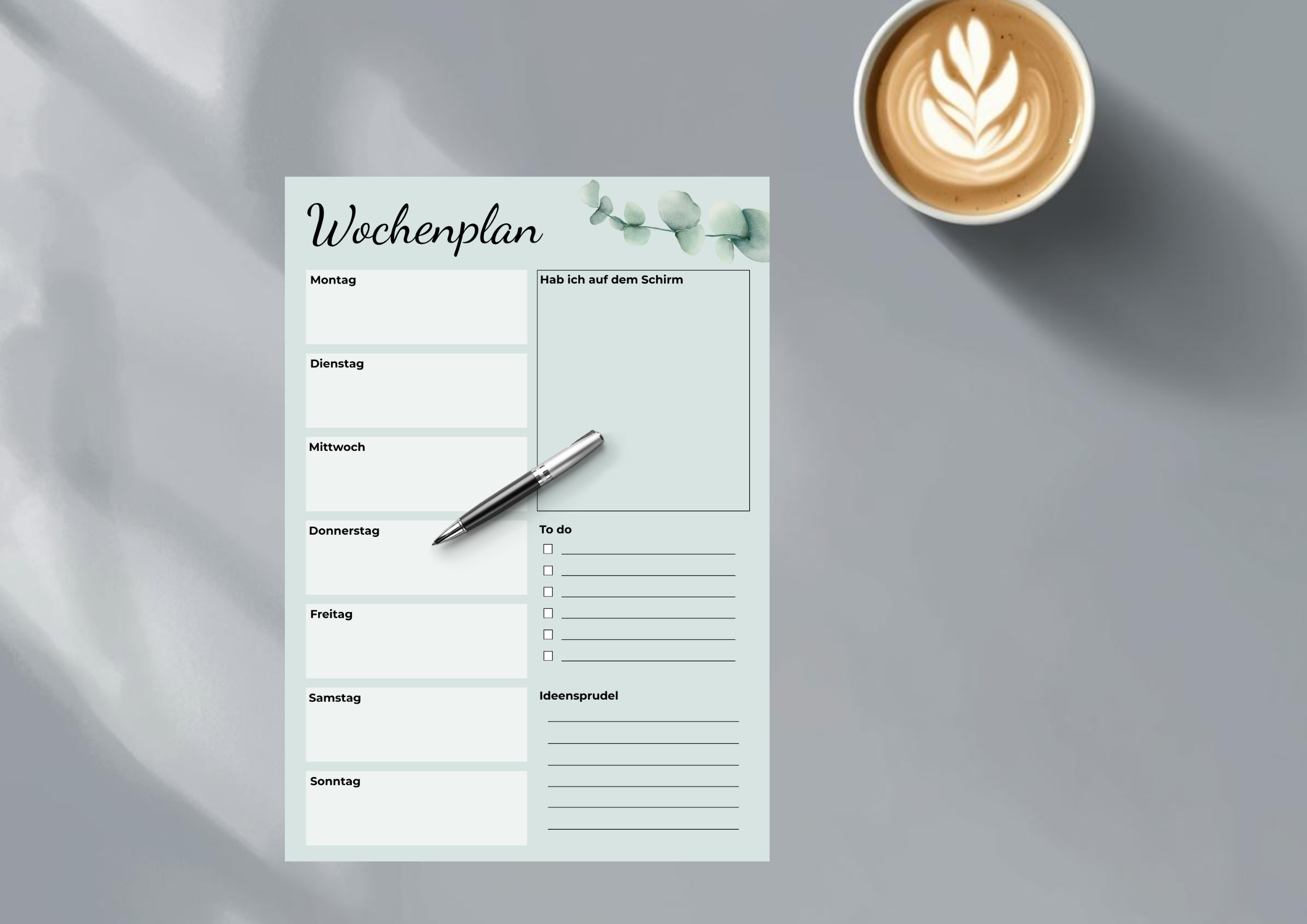 Digitaler Wochenplan - A4