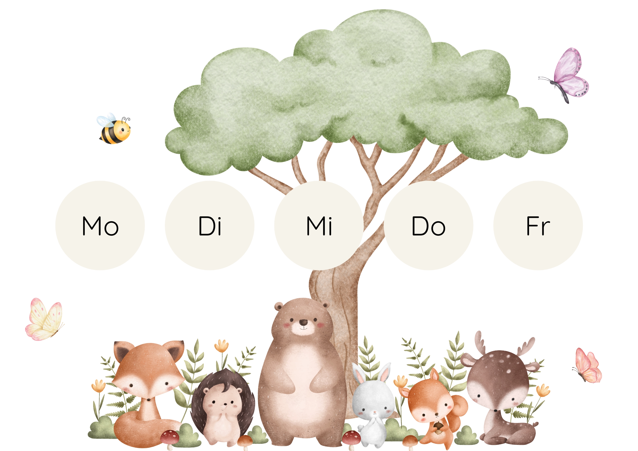 Kindi-Wochen-Countdown - Motivationstafel - laminiert