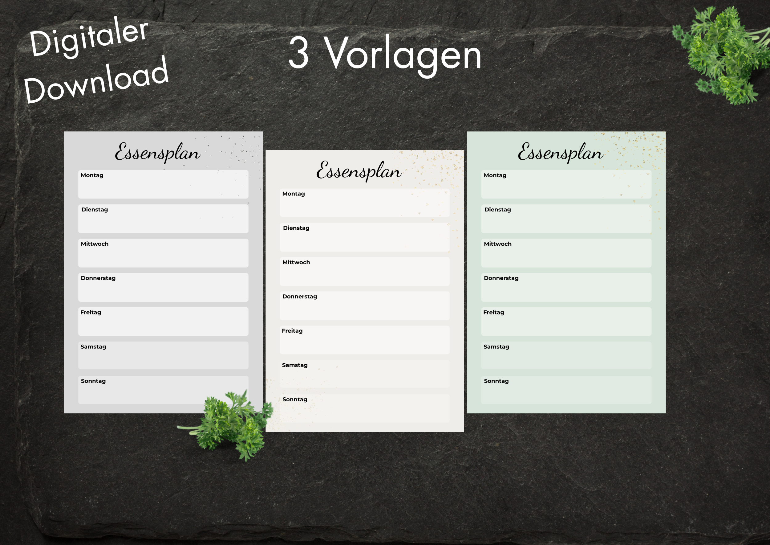 Essensplaner 3 Varianten - A5 Format