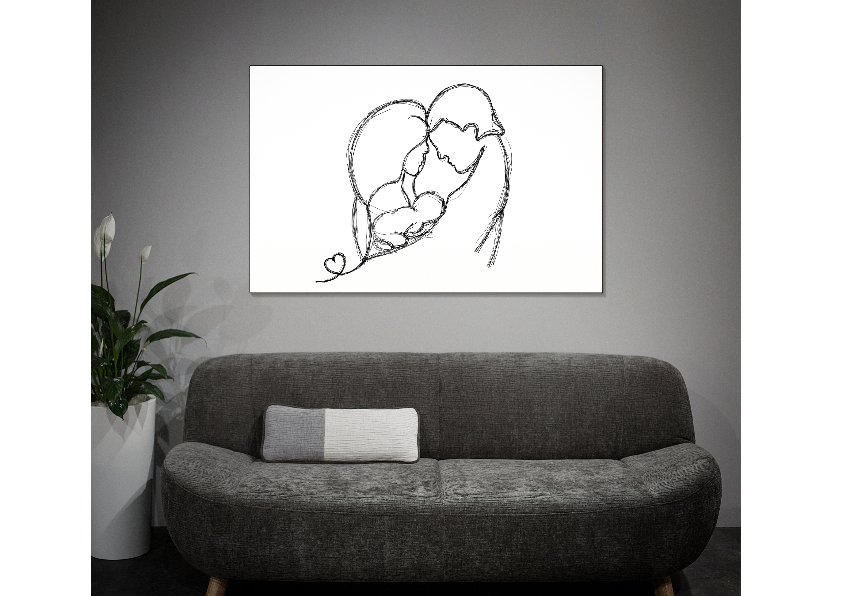 Baby Silhouette, Geburtskarte - 3 Silhouetten