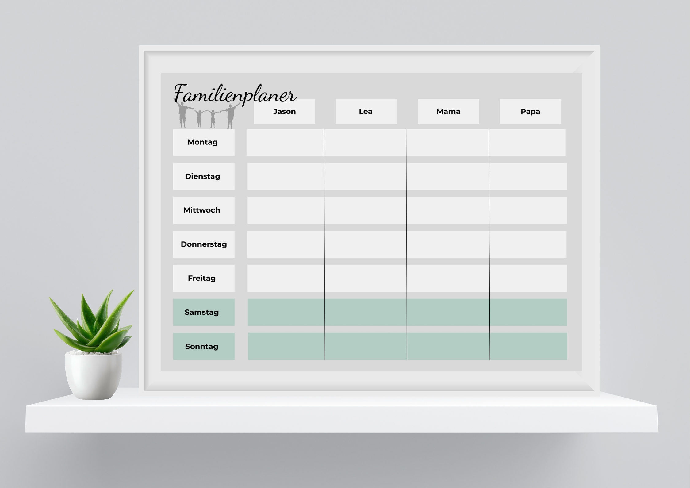 Familienwochenplan - 4 Personen