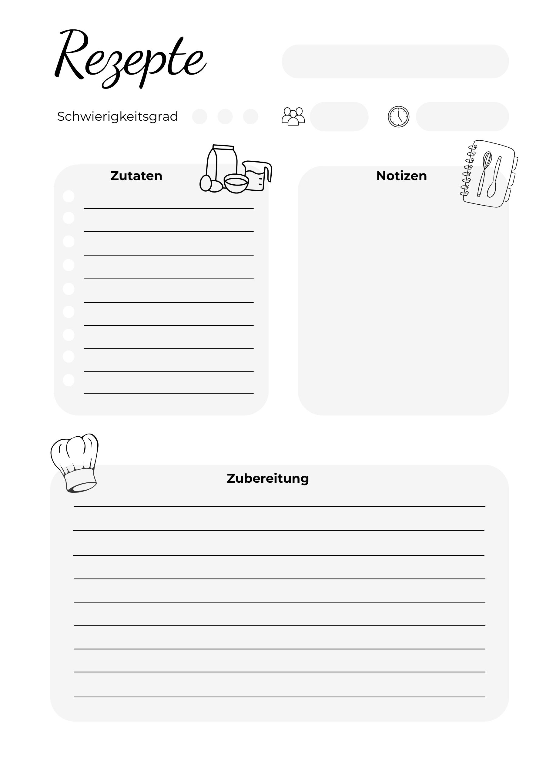 Digitale Rezeptvorlage