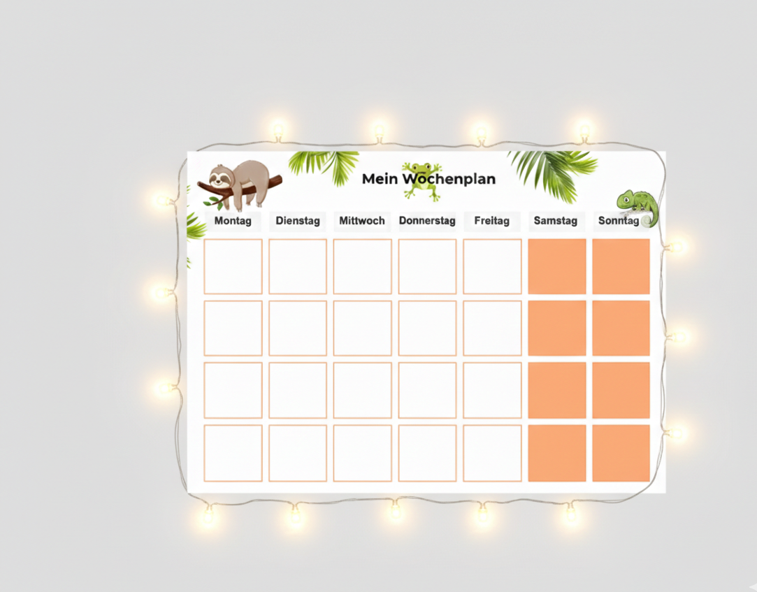 Wochenplan Kinder - Visuelle Tagesstruktur