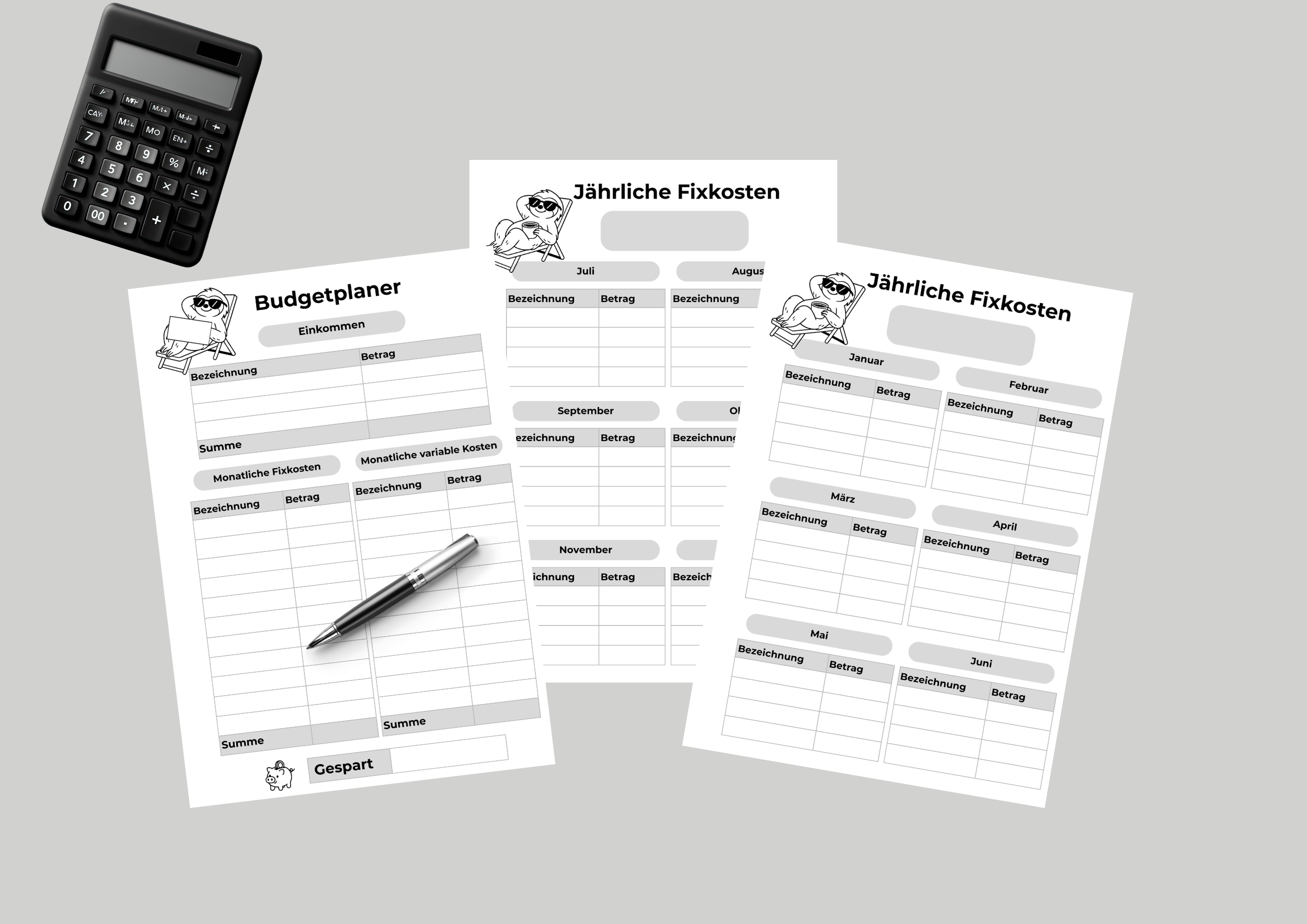 Budgetplaner - Ausgabentracker - Laminiert